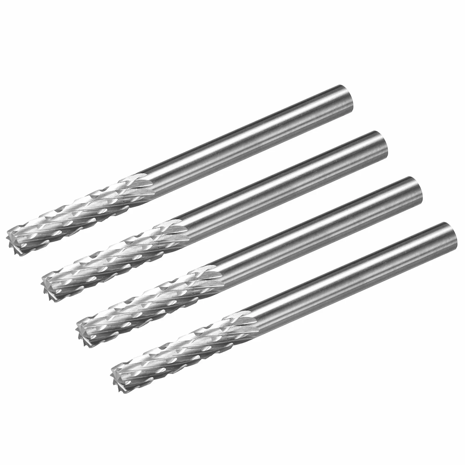 QUARKZMAN 1/8 "Pręt obrotowy z węglika wolframu frezy obrotowe, górne podwójne cięcie cylindra zębatego, do szlifierki do drewna polerowanie metalu, 4 szt
