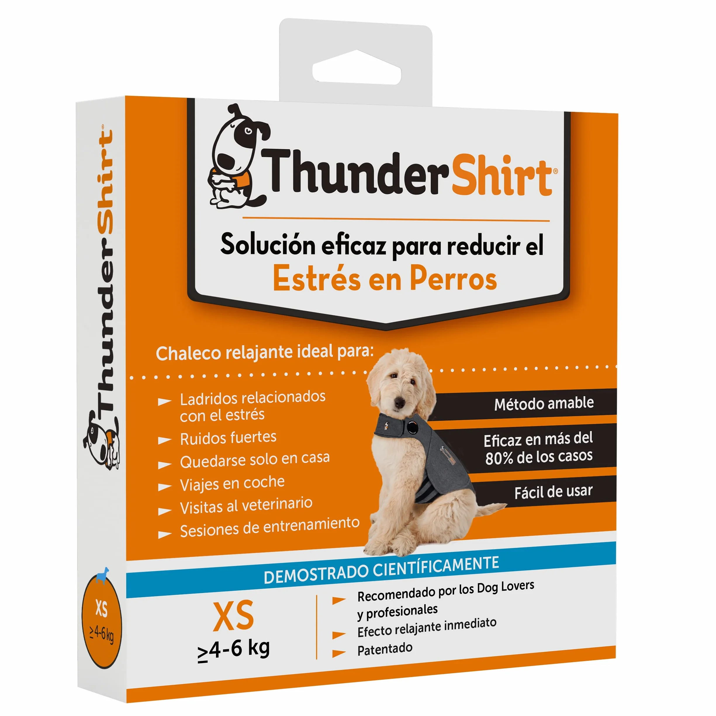 ThunderShirt: Uspokajająca kurtka dla psów, natychmiastowa naturalna ulga w przypadku lęku, fajerwerków, podróży, Thunder - szara kurtka 5 rozmiarów XS
