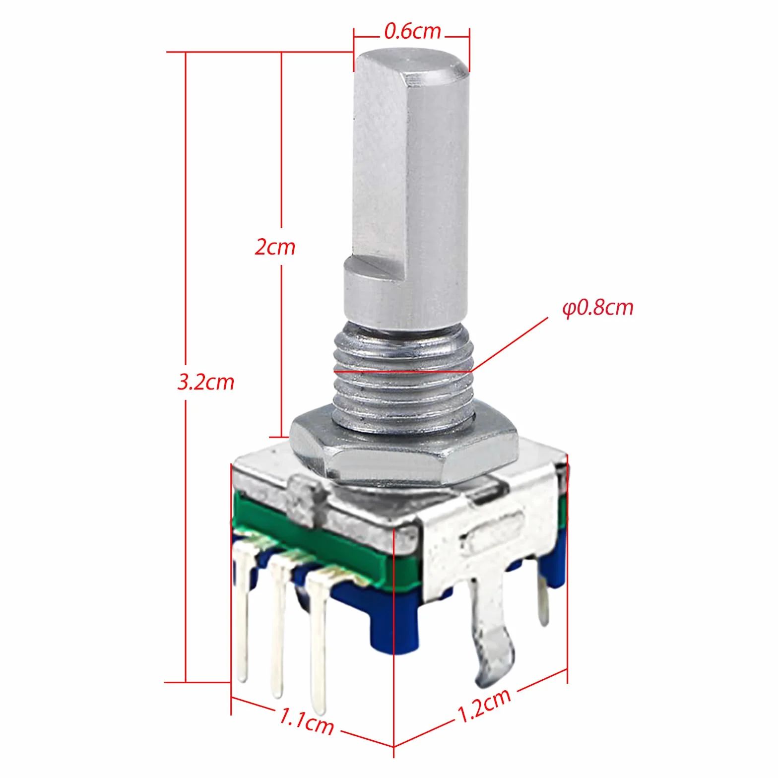 Przełącznik EC11 potencjometr cyfrowy 360° 5-biegunowy 20 mm