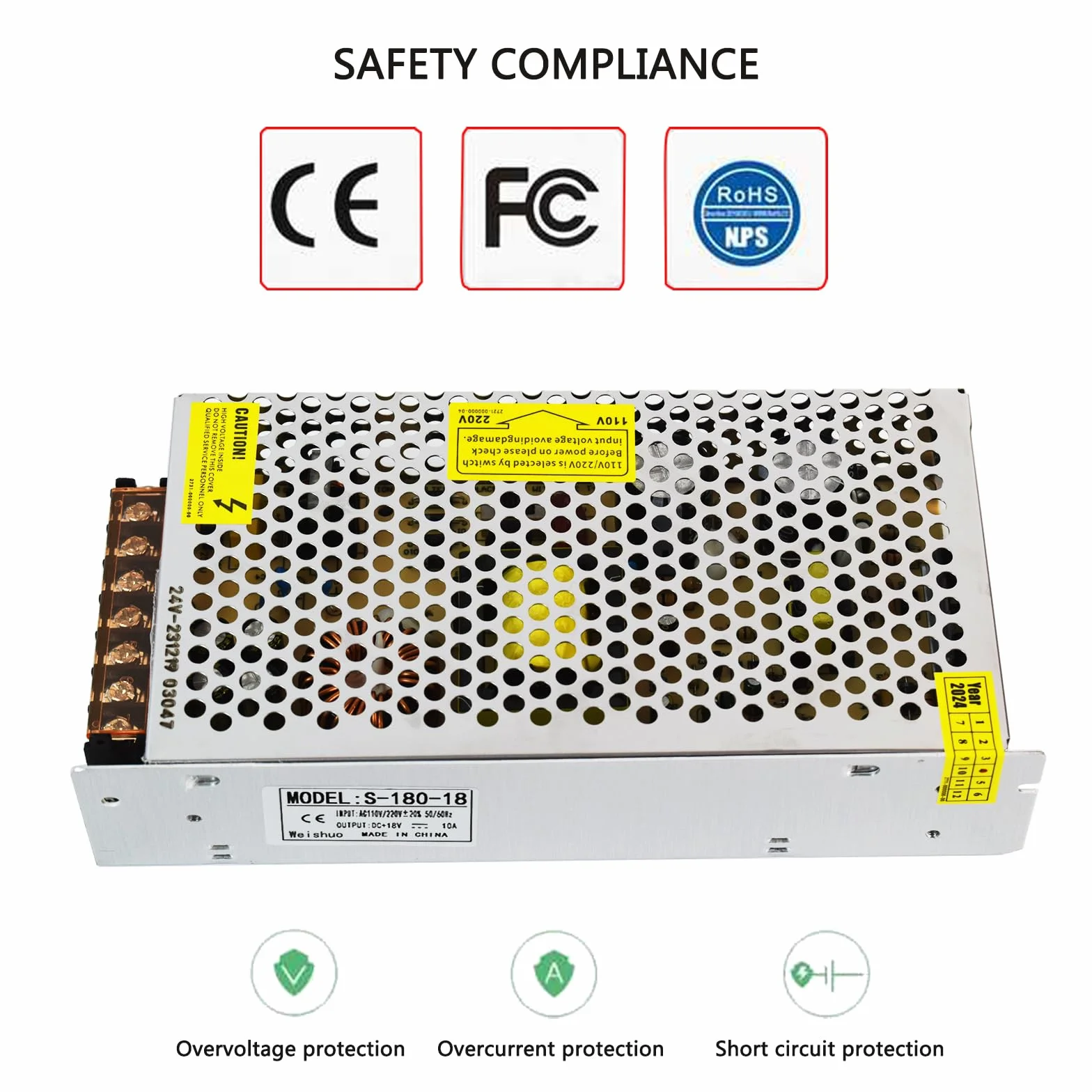 Zasilacz 18V 10A Przełączanie Zasilanie AC 110/220 V na DC 18V 180W Transformator