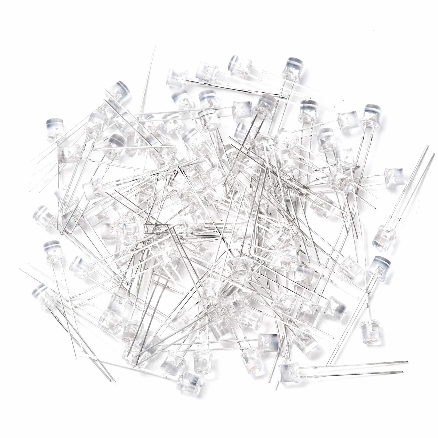 Chanzon 100 szt. 5 mm różowe diody LED przezroczysta płaska góra DC 3 V 20 mA