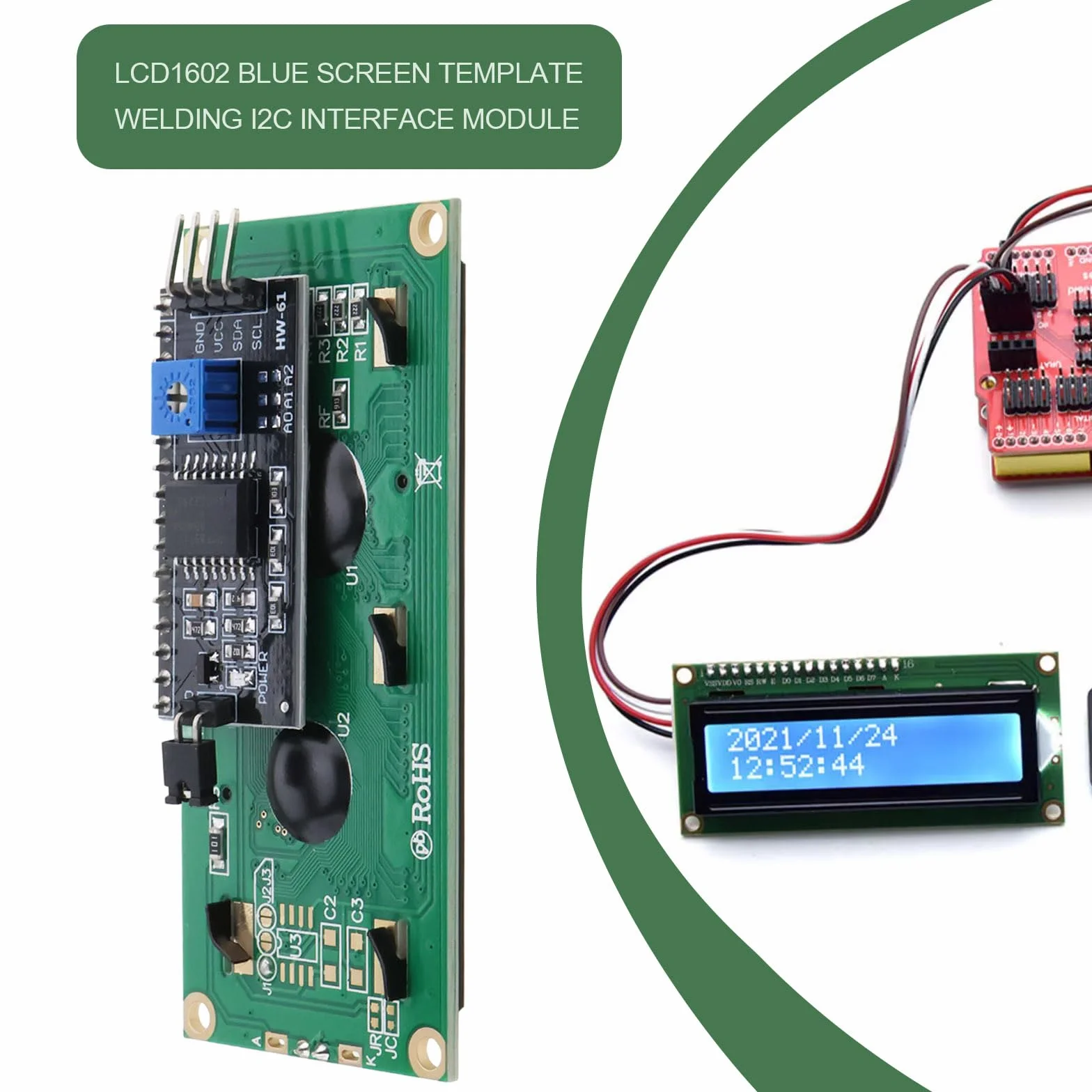 2 szt. LCD1602 niebieski ekran z modułem interfejsu I2C DC5V adapter wyświetlacza LCD płyta kompatybilna z PIC AVR kompatybilna z Raspberry pi