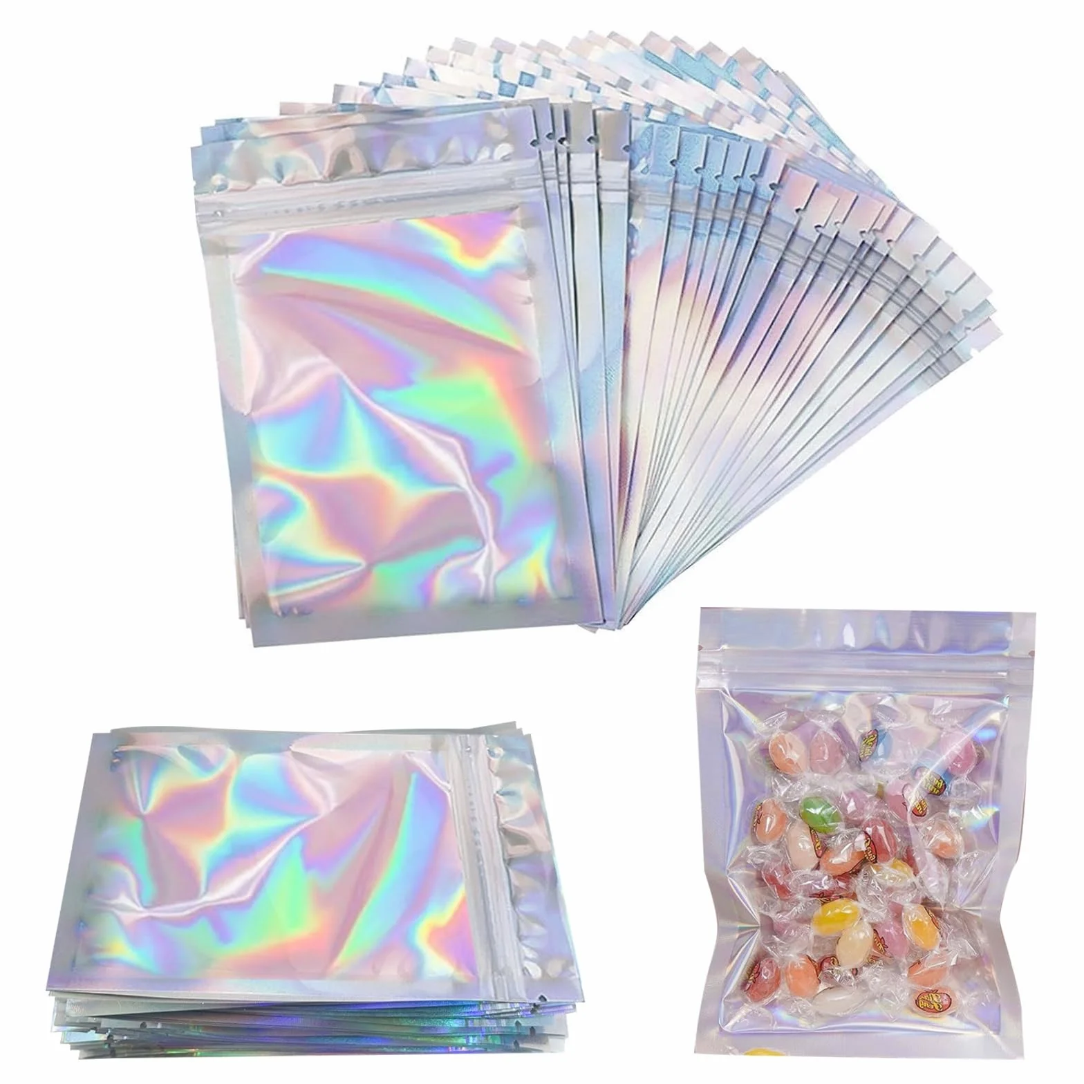 Mylar holograficzne torebki strunowe 50 sztuk