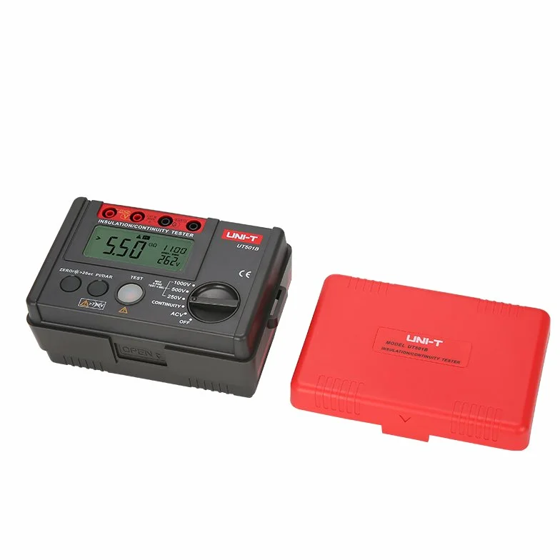 UNI-T UT501B serii UT500 tester rezystancji izolacji 250V/500V/1000V 1mA, Czerwony/Szary
