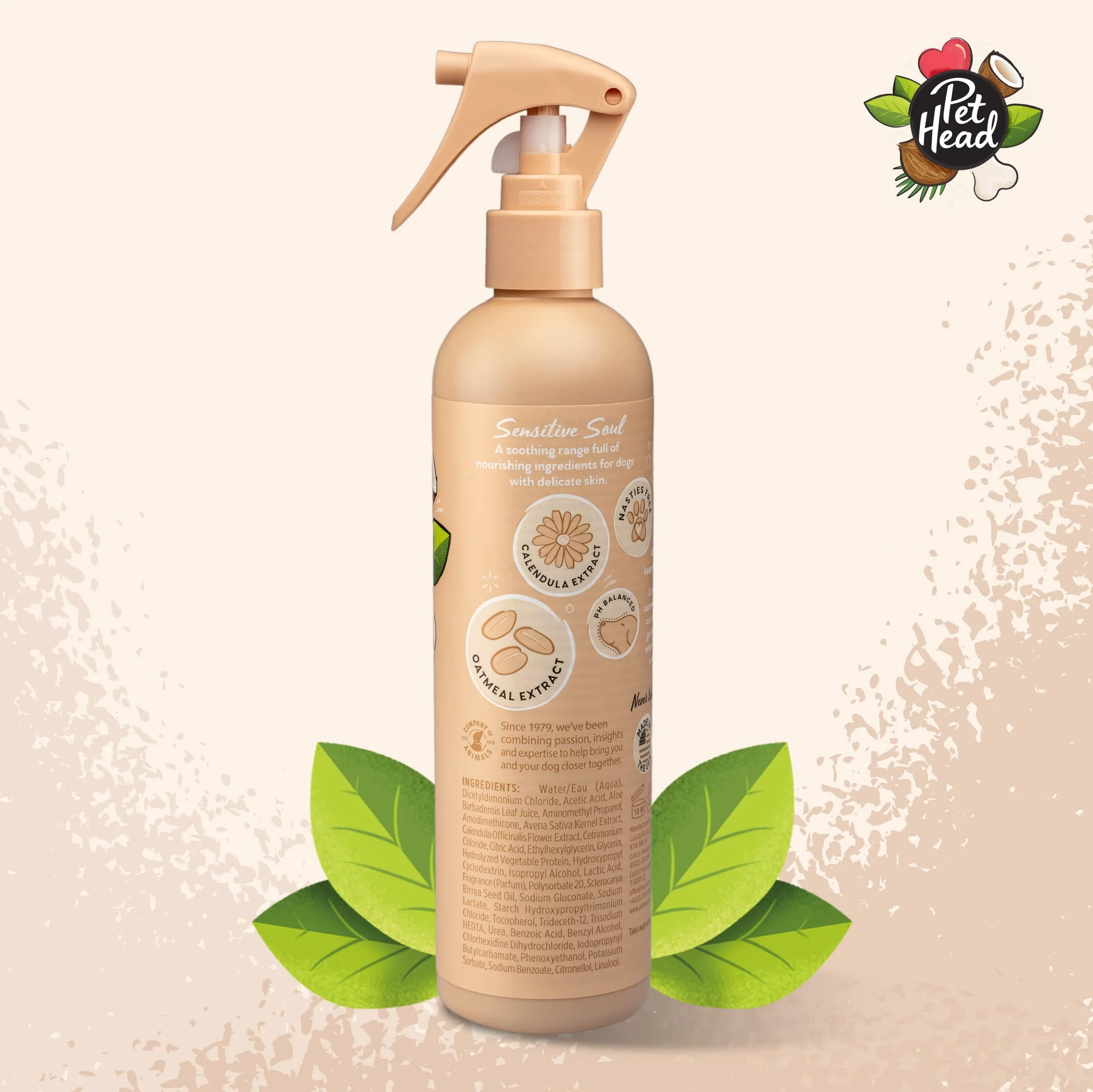 Pet Head Dog Deodoriser Spray, Sensitive Soul Grooming Spray for Dogs with Sensitive Skin, Hypoallergenic Coconut, Brown, 90133A, 50 ml (1er Pack)