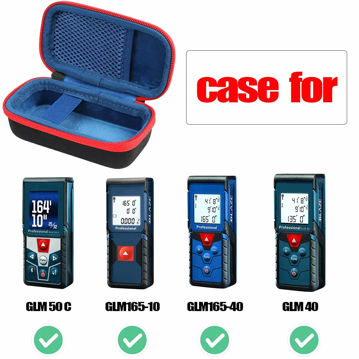 co2CREA Twarde etui podróżne do Bosch Professional Laser Measure GLM 40 GLM 50C GLM165-10 GLM165-40