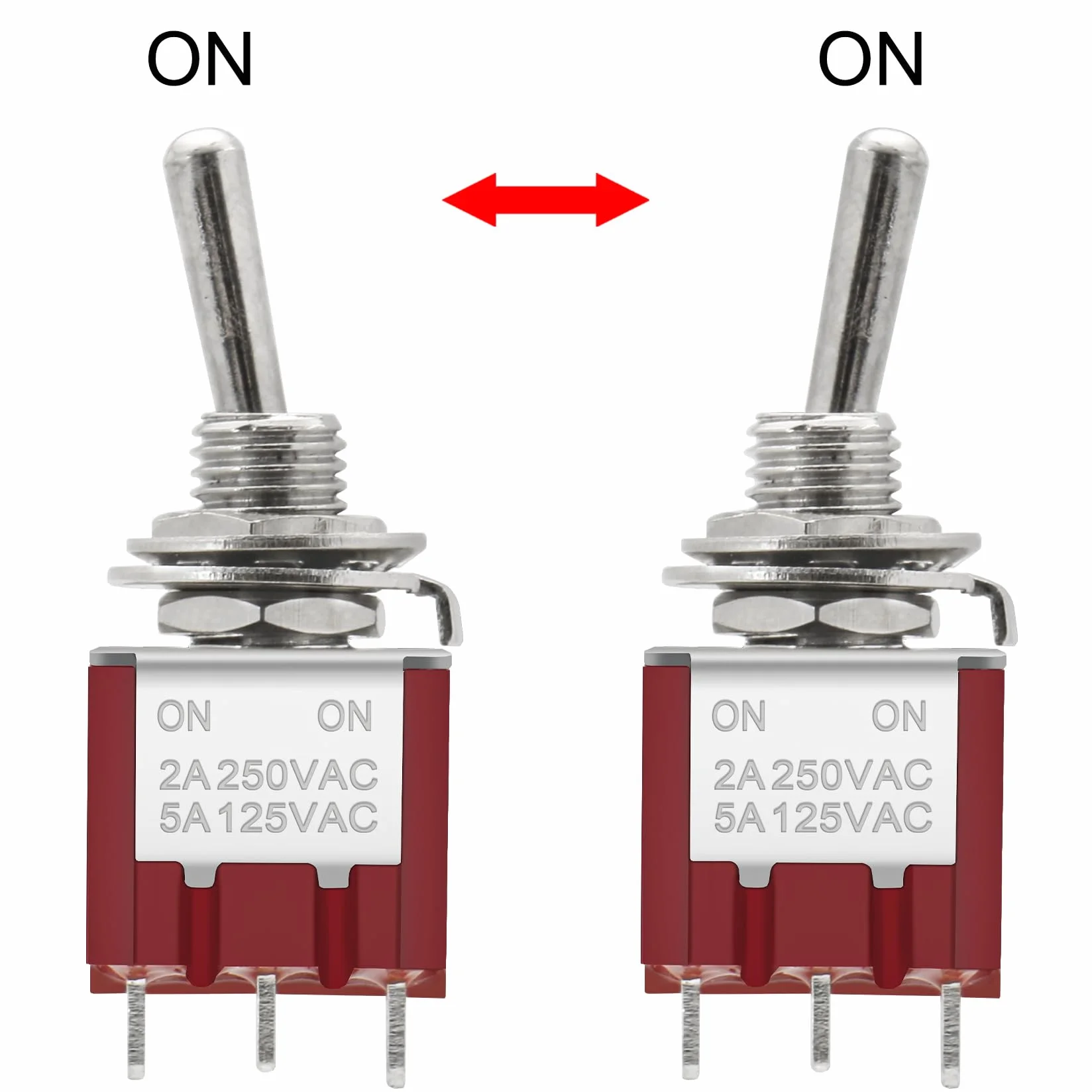 Heschen Miniaturowy przełącznik przełączający MTS-402 ON-ON 4PDT 12-biegunowy, 2 A 250 V, 5 A 120 V, UR na liście, z wodoodporną pokrywą, 2 sztuki