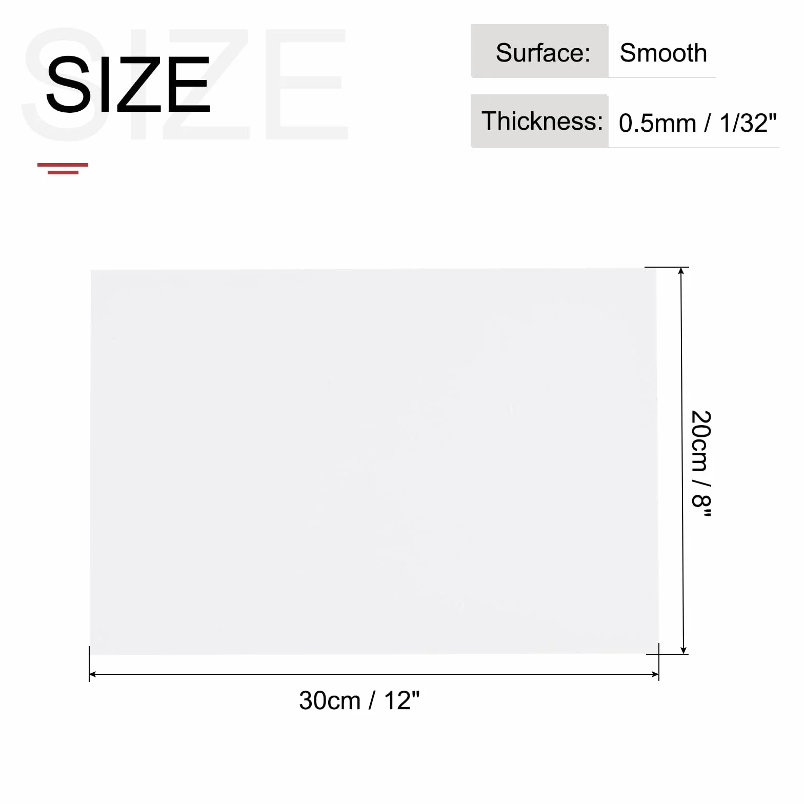 QUARKZMAN Płyty ABS 30x20 cm 0,5 mm 6 sztuk Biały