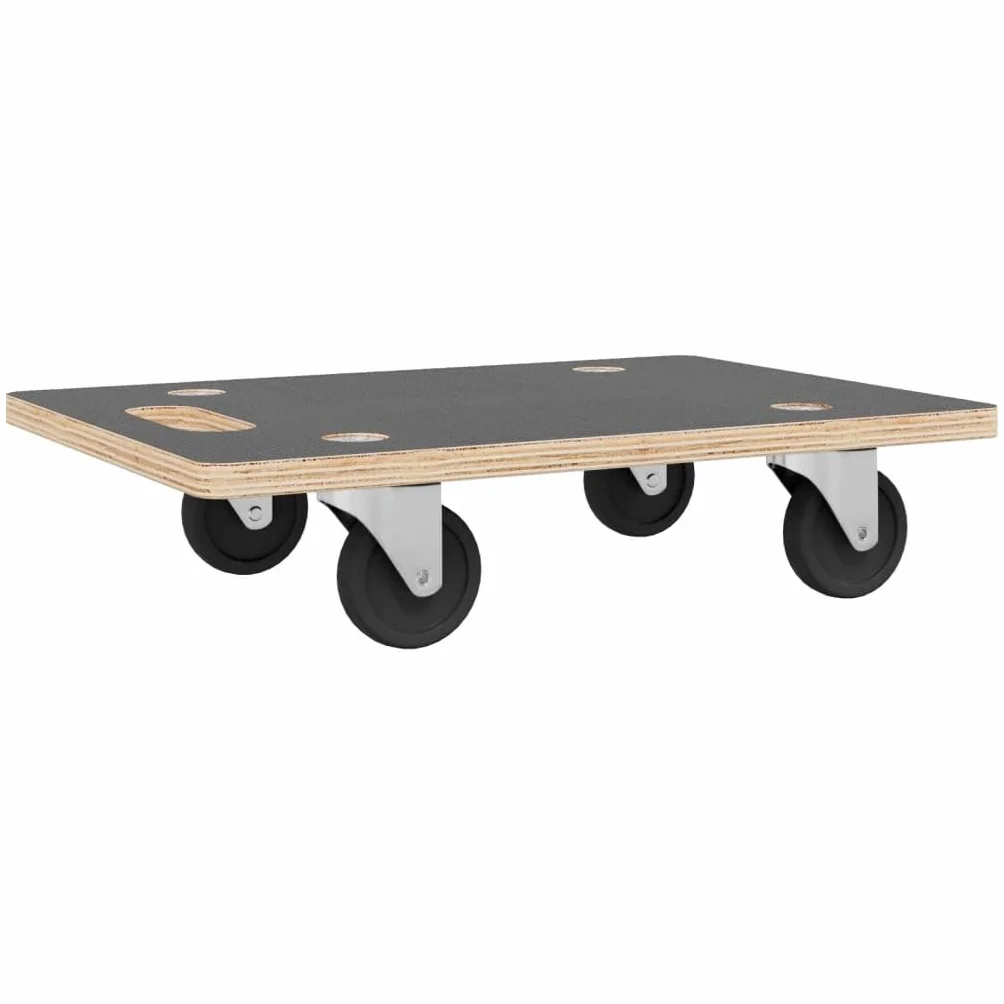 vidaXL Wózki platformowe, 2 szt., prostokątne, 80x55x11,5 cm, wózek na kółkach, wózek magazynowy, platforma na kółkach, wózek platformowy