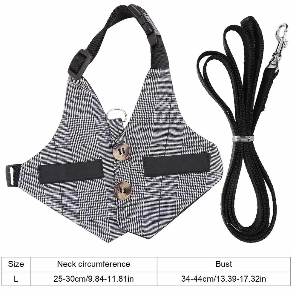 Tnfeeon Rabbit Soft Breathable Harness mit Leine, Pet Rabbit Kleintier Walking Harness Weste Leine Blei(L)