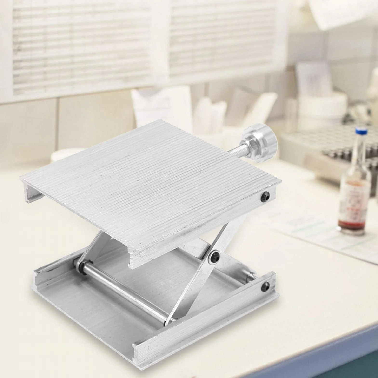 Laserowy wspornik poziomu, 90 * 90 mm platforma do podnoszenia laboratoryjnego uniwersalny laserowy poziom 90 mm regulowany wspornik podnoszący