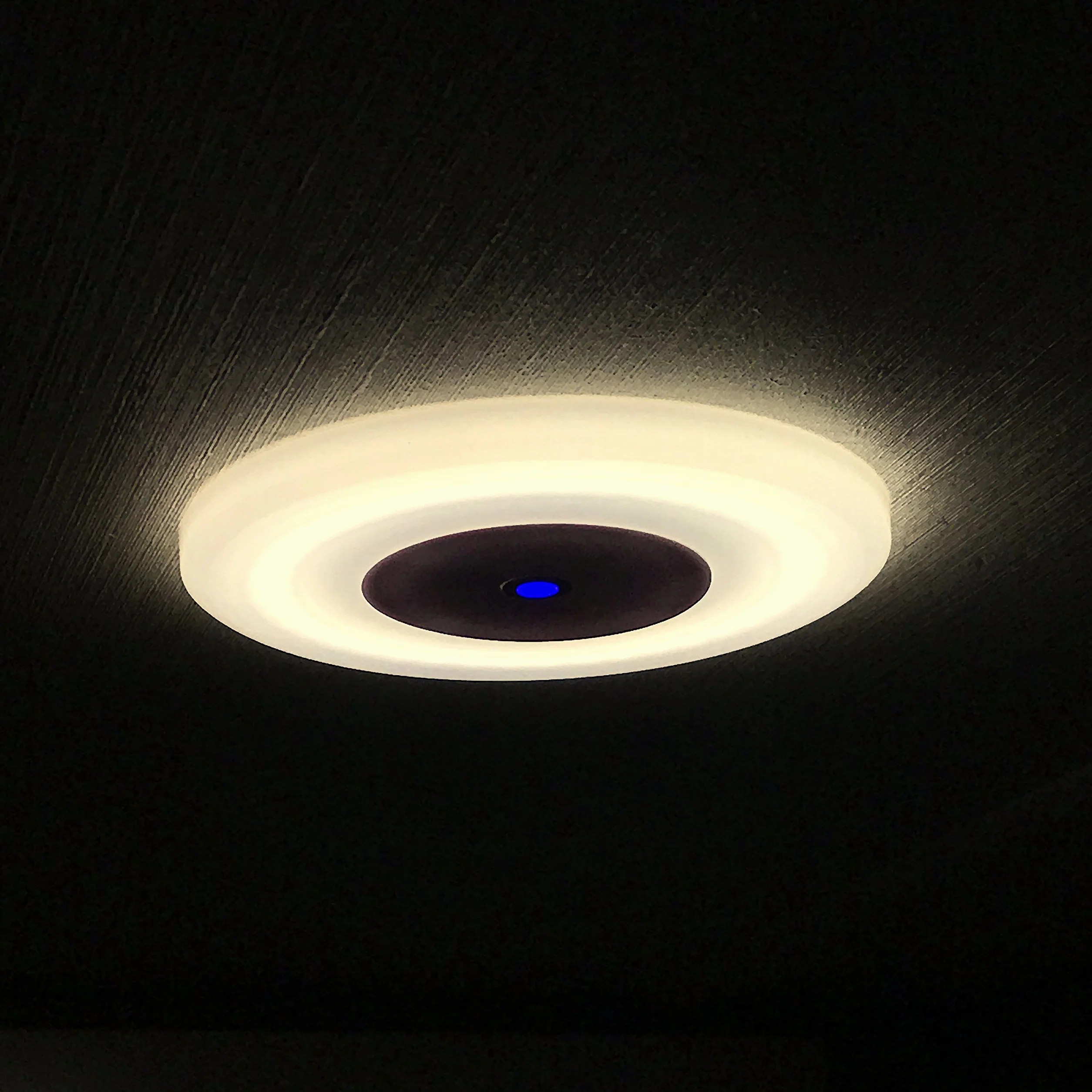 lighteu, 12 V, 7 W (12 x 12 x 1 cm), dwa kolory (ciepła biel/niebieska), lampa sufitowa LED z przełącznikiem nut i dotykowym ściemniaczem do łodzi, jachtu i przyczep kempingowych, kamperów