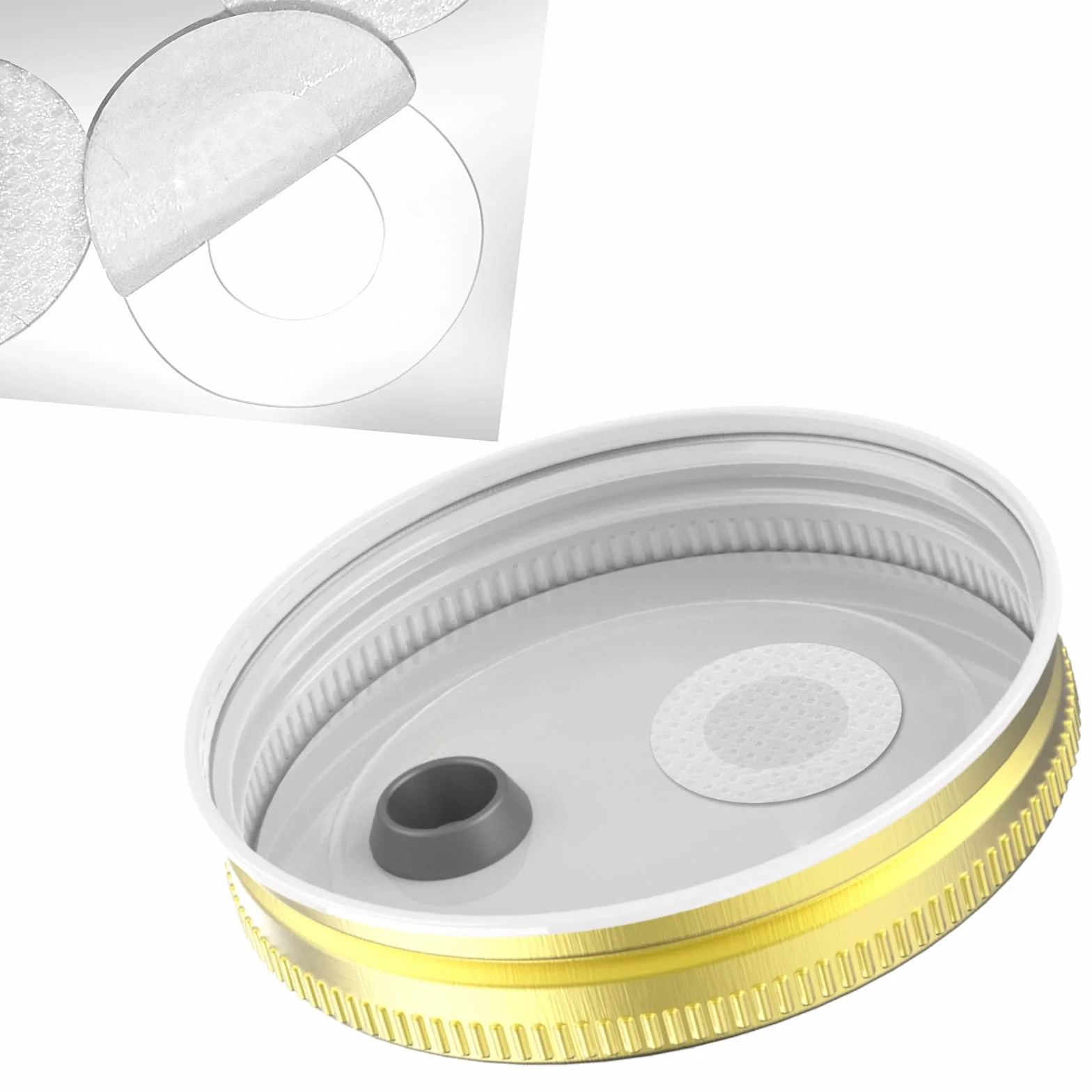 64 szt. syntetyczny filtr o średnicy 20 mm, hydrofobowa membrana PTFE 0,3 um rozmiar porów, mocny klej do uprawy grzybów