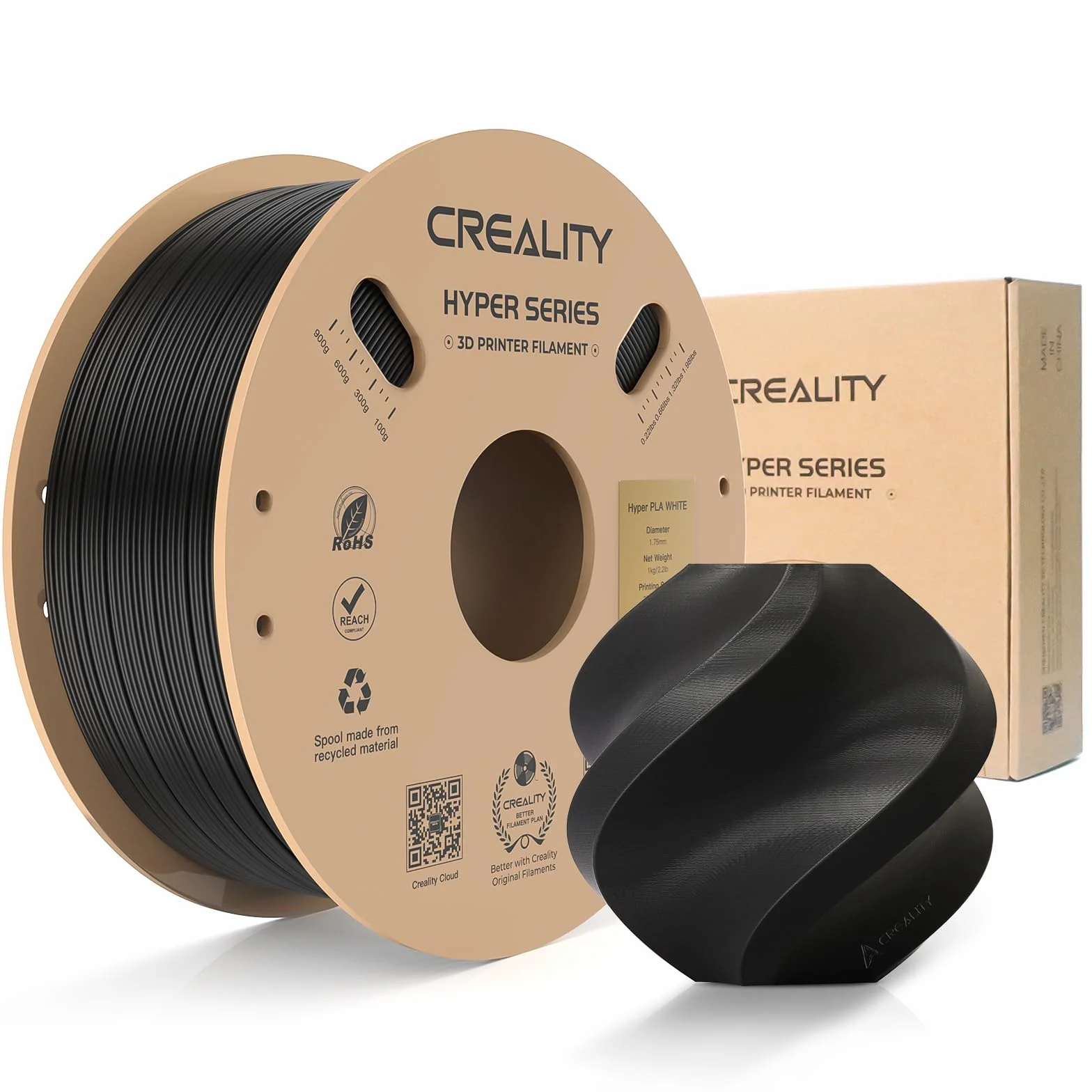 Creality PLA Filament Hyper PLA 1.75mm 1kg Czarny FDM 3D Drukarek