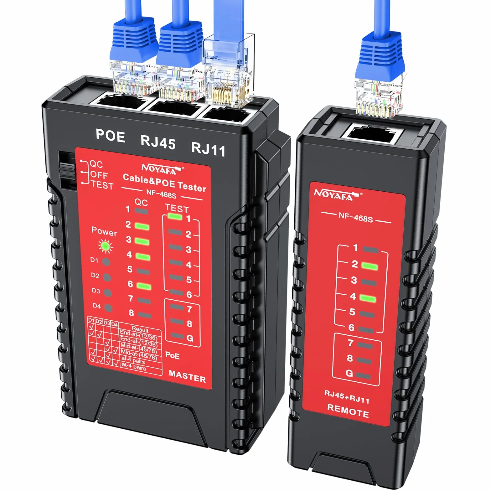 NOYAFA NF-468S Tester i mapper kabli POE Ethernet RJ45 RJ11 CAT5 CAT6 CAT5E CAT6A