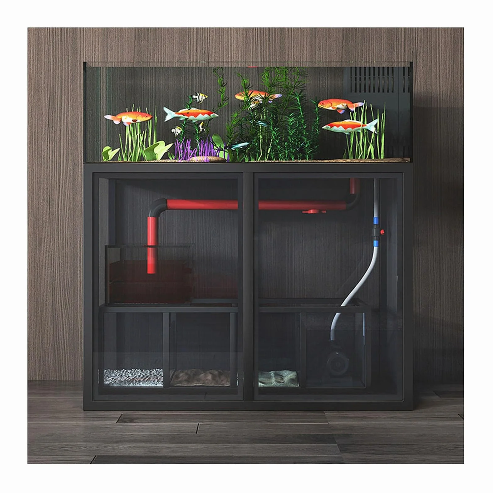 Stojak na akwarium z metalową ramą, stojak do akwarium z drzwiami szafki, dwupoziomowy organizer terrarium do salonu i wejścia