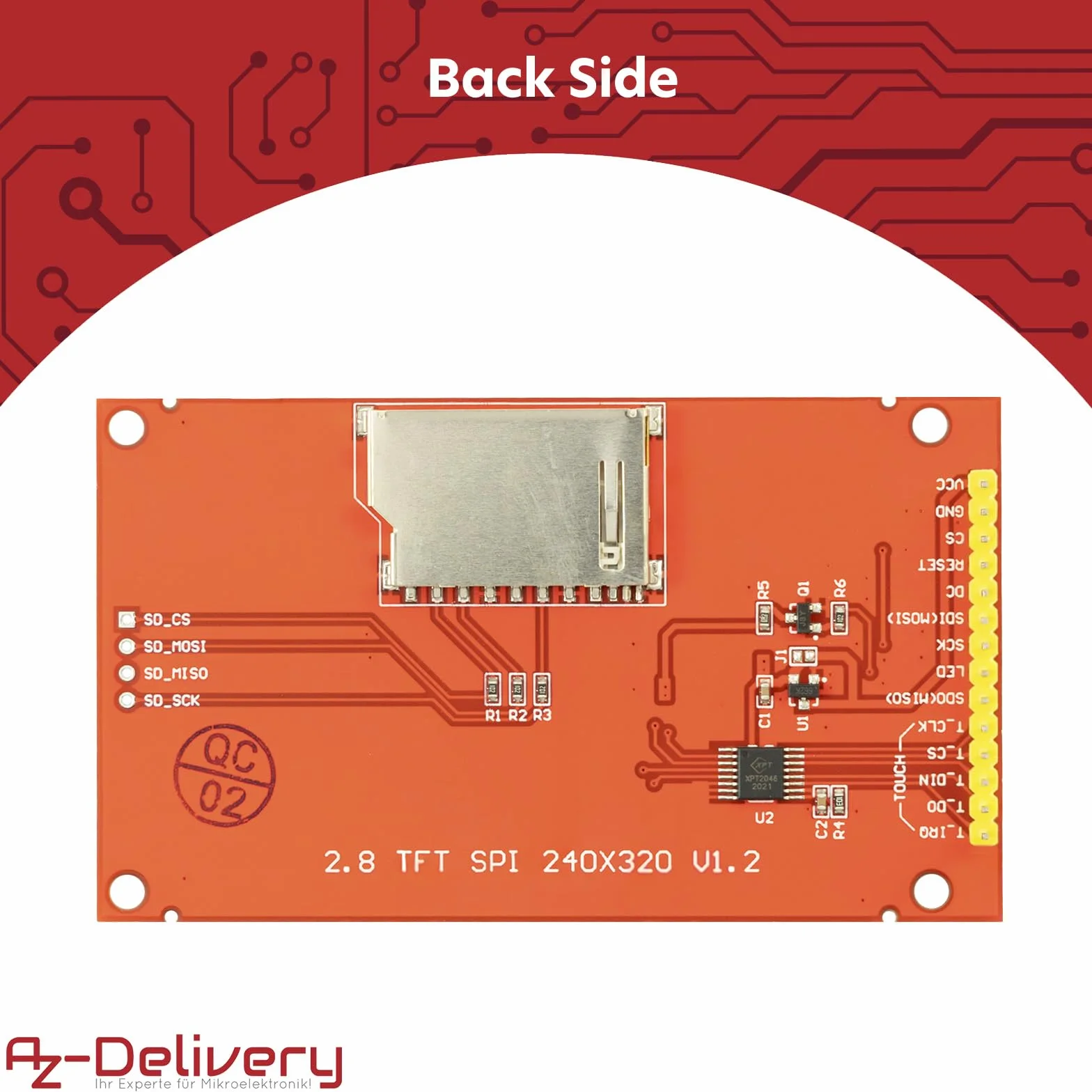 AZDelivery Wyświetlacz dotykowy LCD TFT 2,8 cala – kompatybilny z Arduino i Raspberry Pi – rozdzielczość 320 x 240, sterownik ILI9341, interfejs SPI