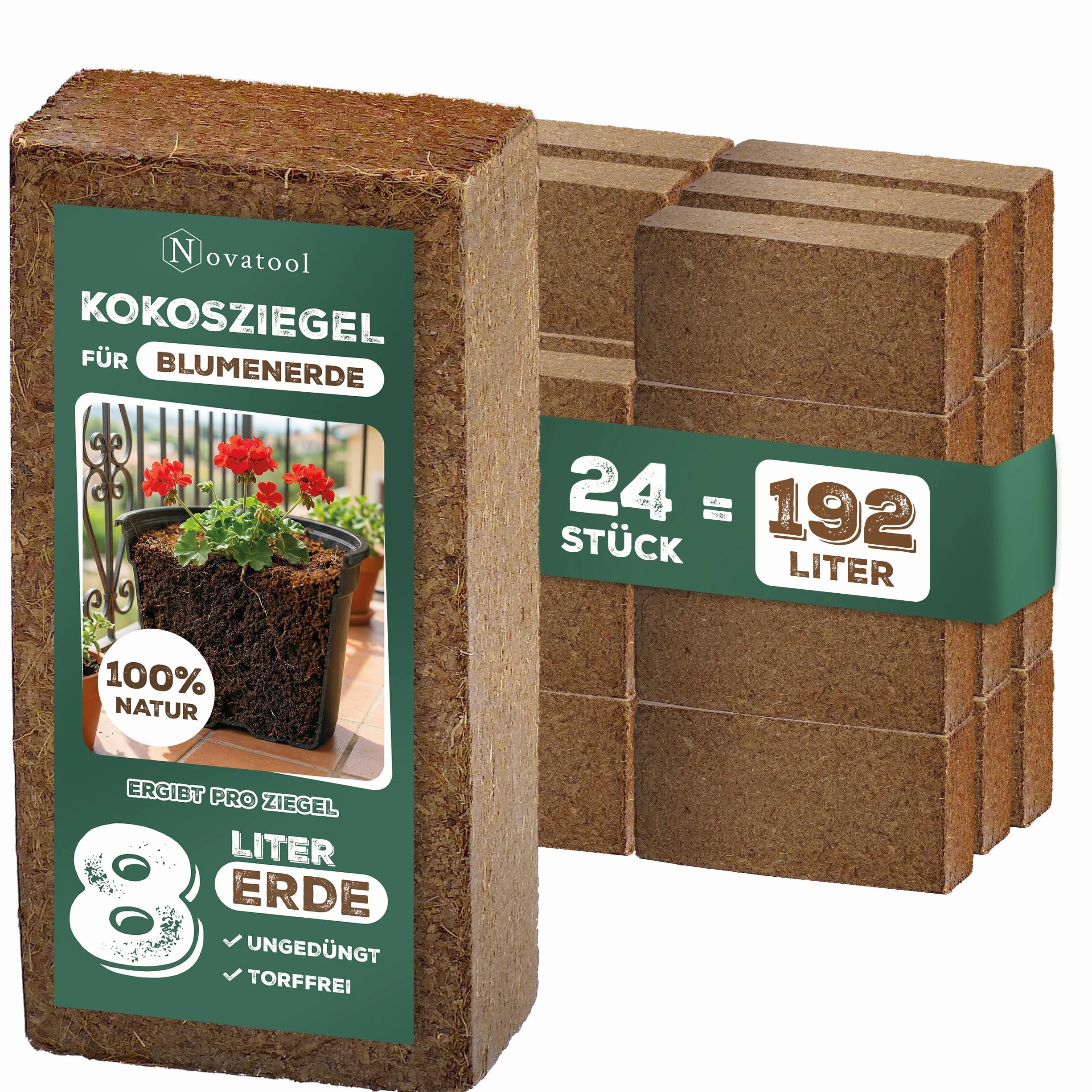 24 x Novatool lubrykant l 192 litrów | 650 g 20 x 5,5 x 10 terrarium podłoże kokosowe terrarium gady akcesoria chipsy kokosowe świnka morska substrat żółwi żaba kokosum