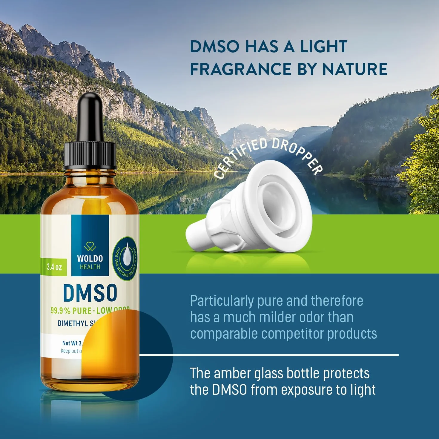 WoldoHealth DMSO 99,9% czystości dimetylosulfotlenek 100 ml jakość farmaceutyczna z pipetą