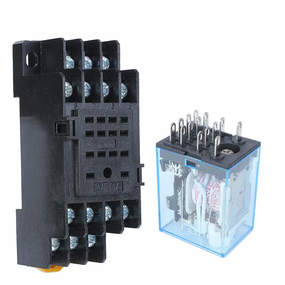 Przemysłowy przekaźnik mocy 14-pinowy DIN DC12V 24V AC110V 220V