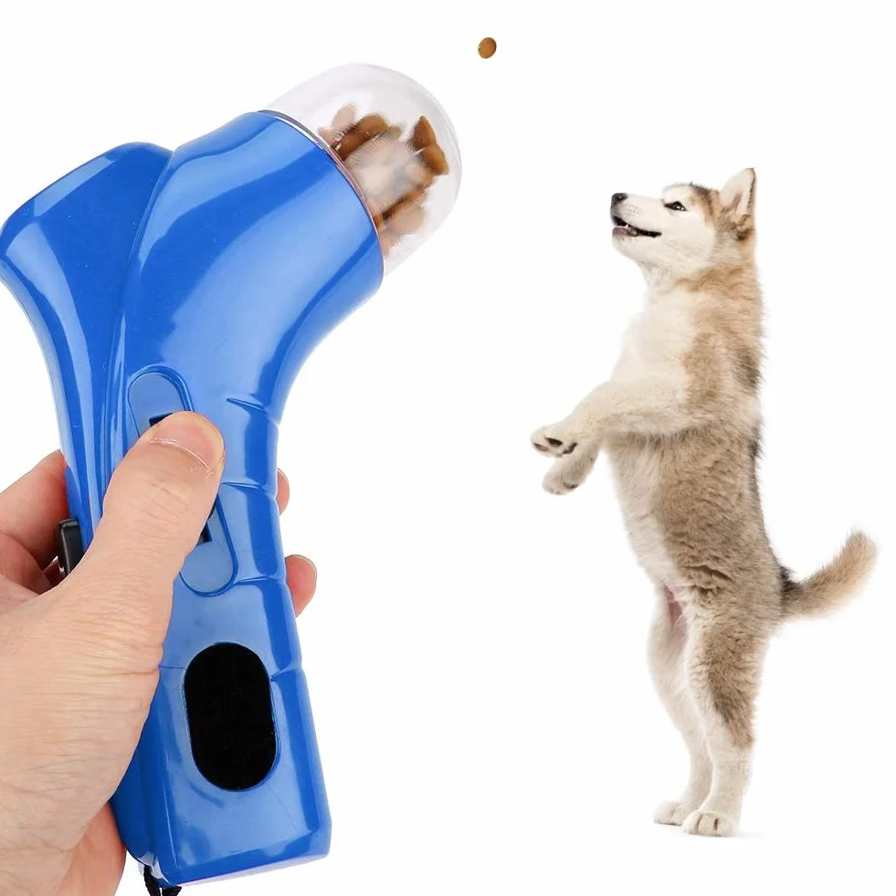 Śmieszne wyrzutnie smakołyków dla zwierząt Strzelanka Karma dla psów Katapulta Puppy Snack Feeder Dozownik Pet Training Toy Interaktywna zabawka do ćwiczeń i treningu (niebieski)