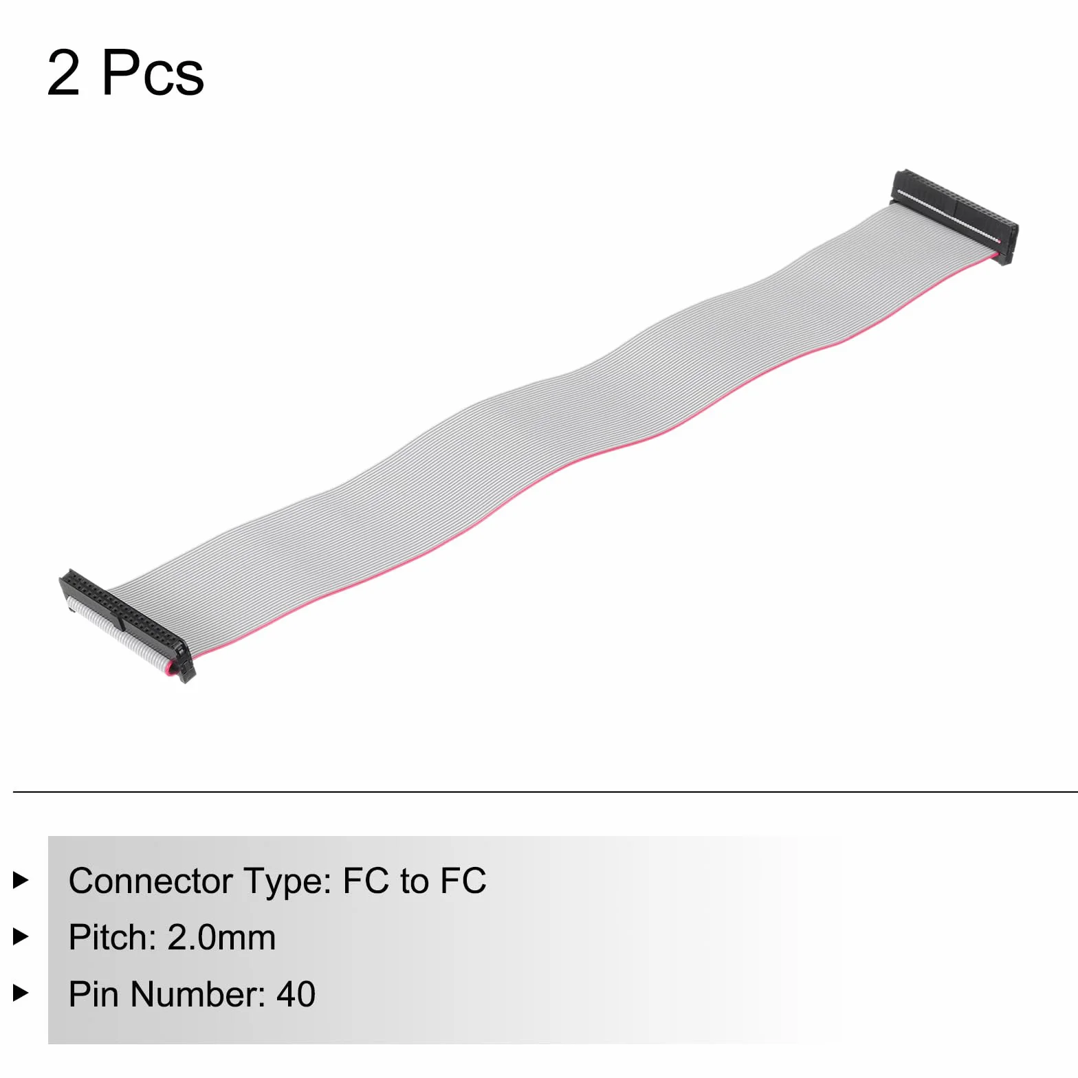 QUARKZMAN IDC 40-pinowy kabel taśmowy 2,0 mm Pitch FC 30 cm szary
