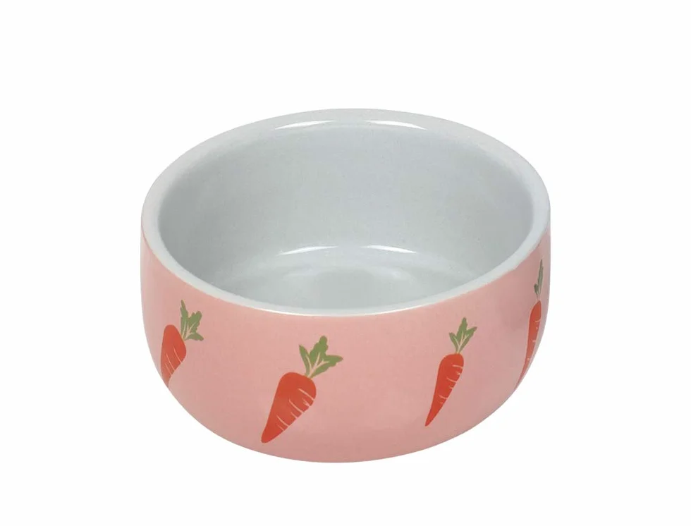 Nobby Ceramiczna miska dla gryzoni "Wortel" różowa Ø 11 x 4,5 cm, 0,3 l