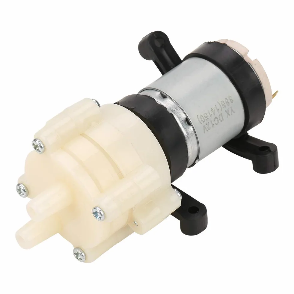 Pompa membranowa, DC 12 V czarna zasysanie wody, mini elektryczna do ekspresu do herbaty, zbiornik na ryby, maksymalny zakres ssania 2 m, przepływ 1,5-2 l/min, głowica hydrauliczna 3 m,