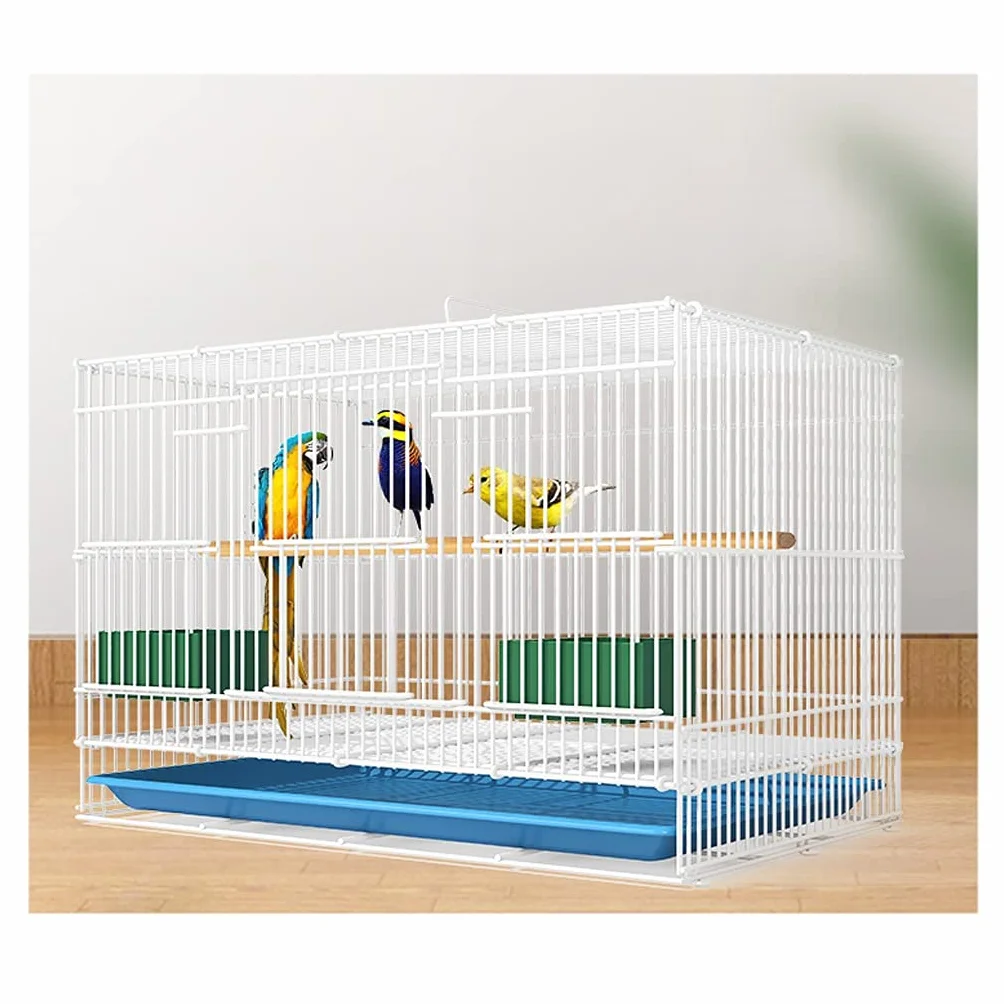 Klatka dla ptaków Klatka dla ptaków Prostokąt Hodowla Lot papug Szuflada Akcesoria do klatek dla ptaków Dla zięb Budgie Nimfy Conures Lovebirds Wystrój klatek dla ptaków (Whitesmall)