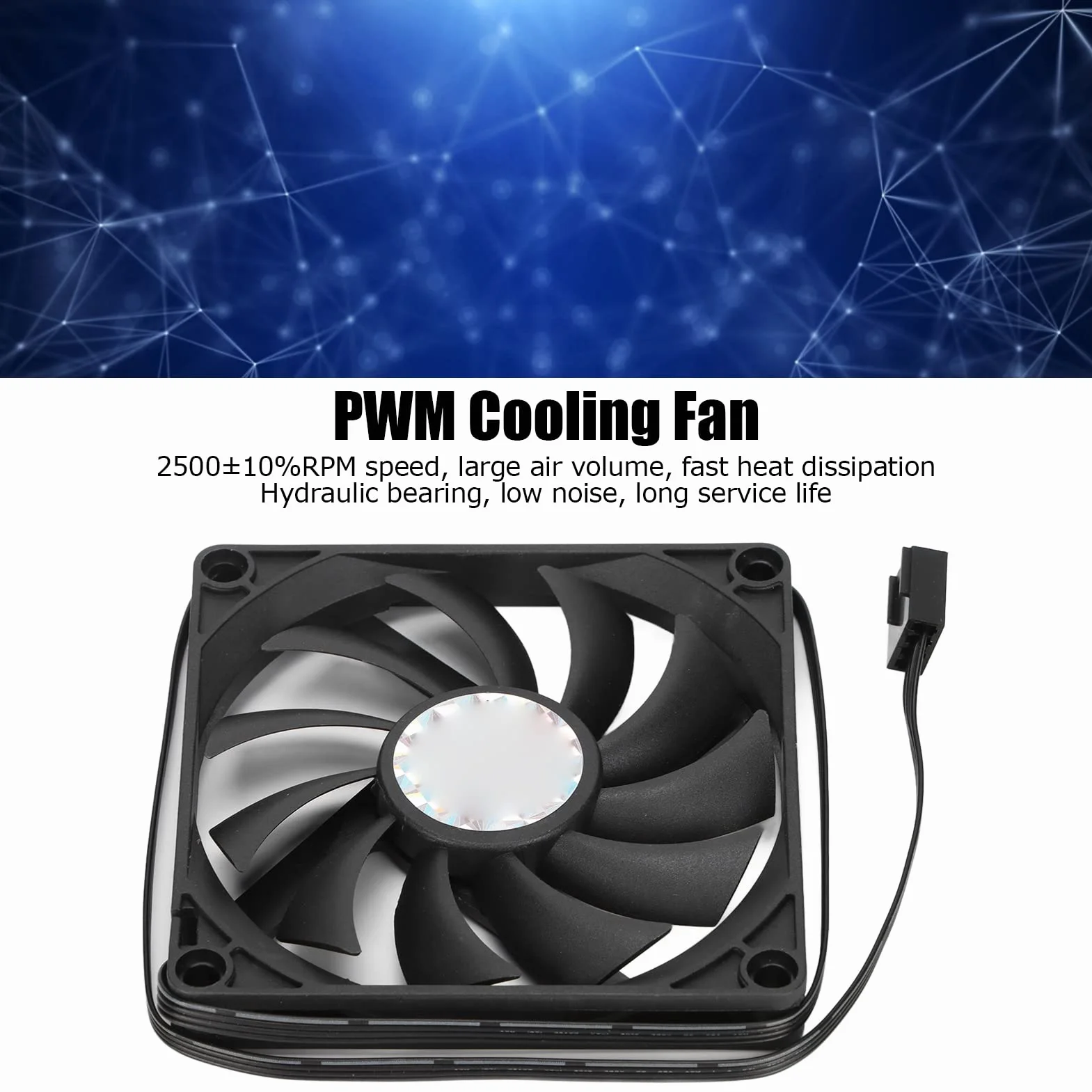 Wentylator Chłodzący PWM 80x80x10mm Ultracienki 2500 Obr./min 22CFM Łożysko Hydrauliczne