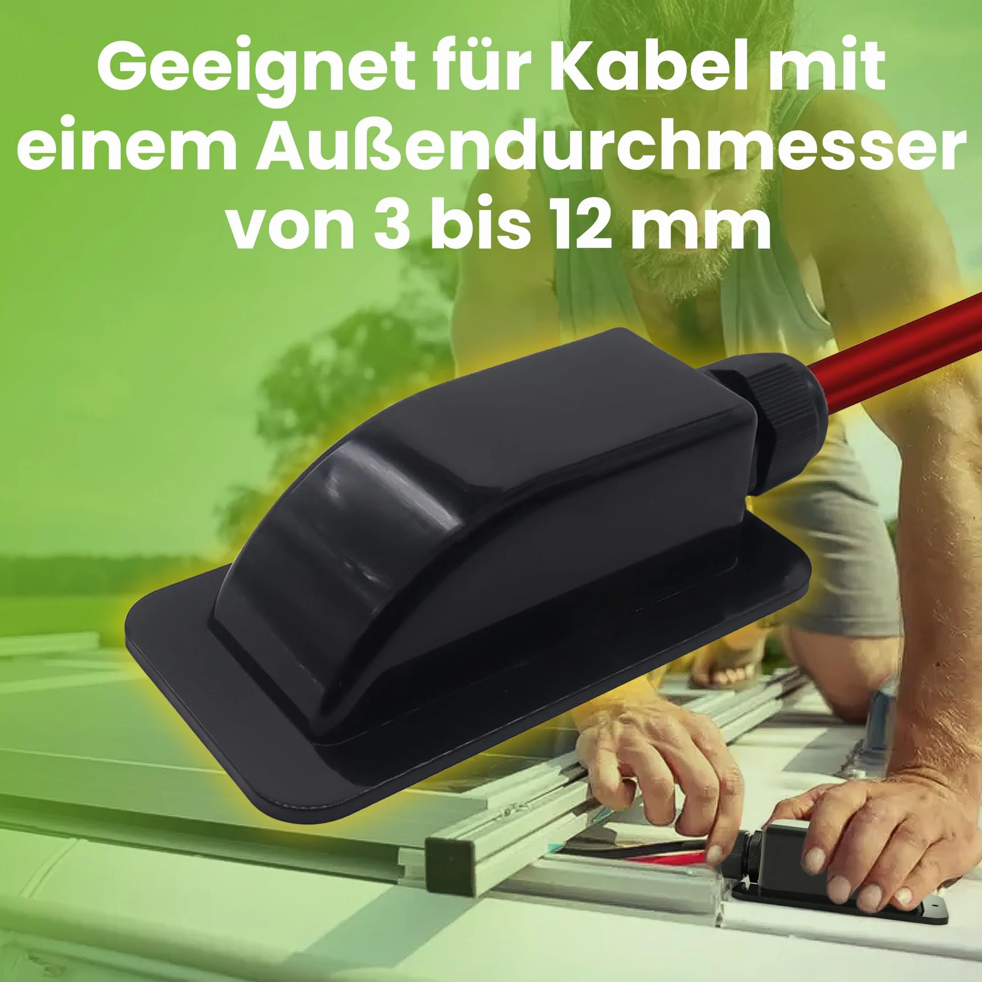 Offgridtec Kanał dachowy 1-kanałowy czarny do kampera przyczepy kempingowej łodzi kabel solarny kanał ABS, 1 sztuka, 006425