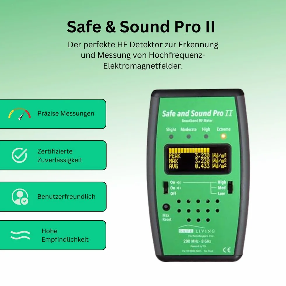 Safe & Sound Pro II detektor RF pomiar promieniowania elektromagnetycznego miernik EMF