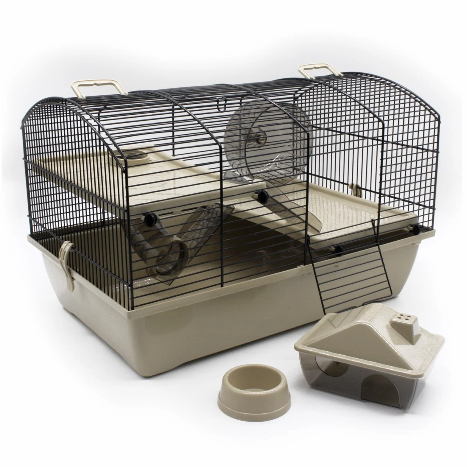 ZooPaul Klatka dla gryzoni Victor 2+ beżowa 51 x 33 x 33 cm dla chomika myszka szoskokowa klatka akcesoria nowość zabawka