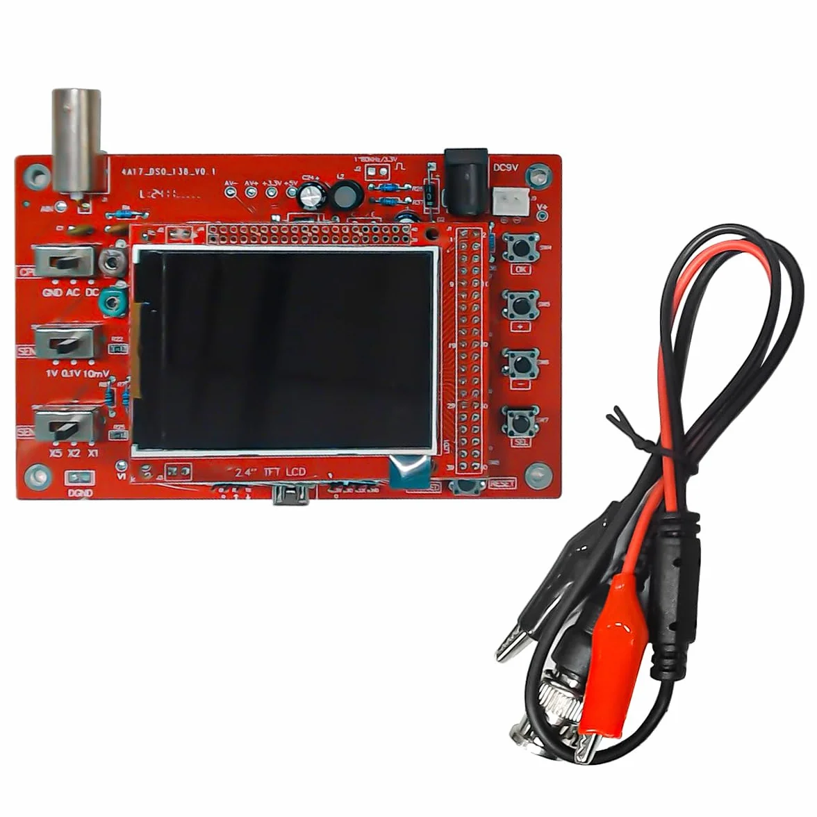 DollaTek Zestaw DIY Open Source 2,4 "TFT 1Msps cyfrowy oscyloskop zestaw z cz??ciami DIY + sonda 13803K (wst?pnie spawane SMD)