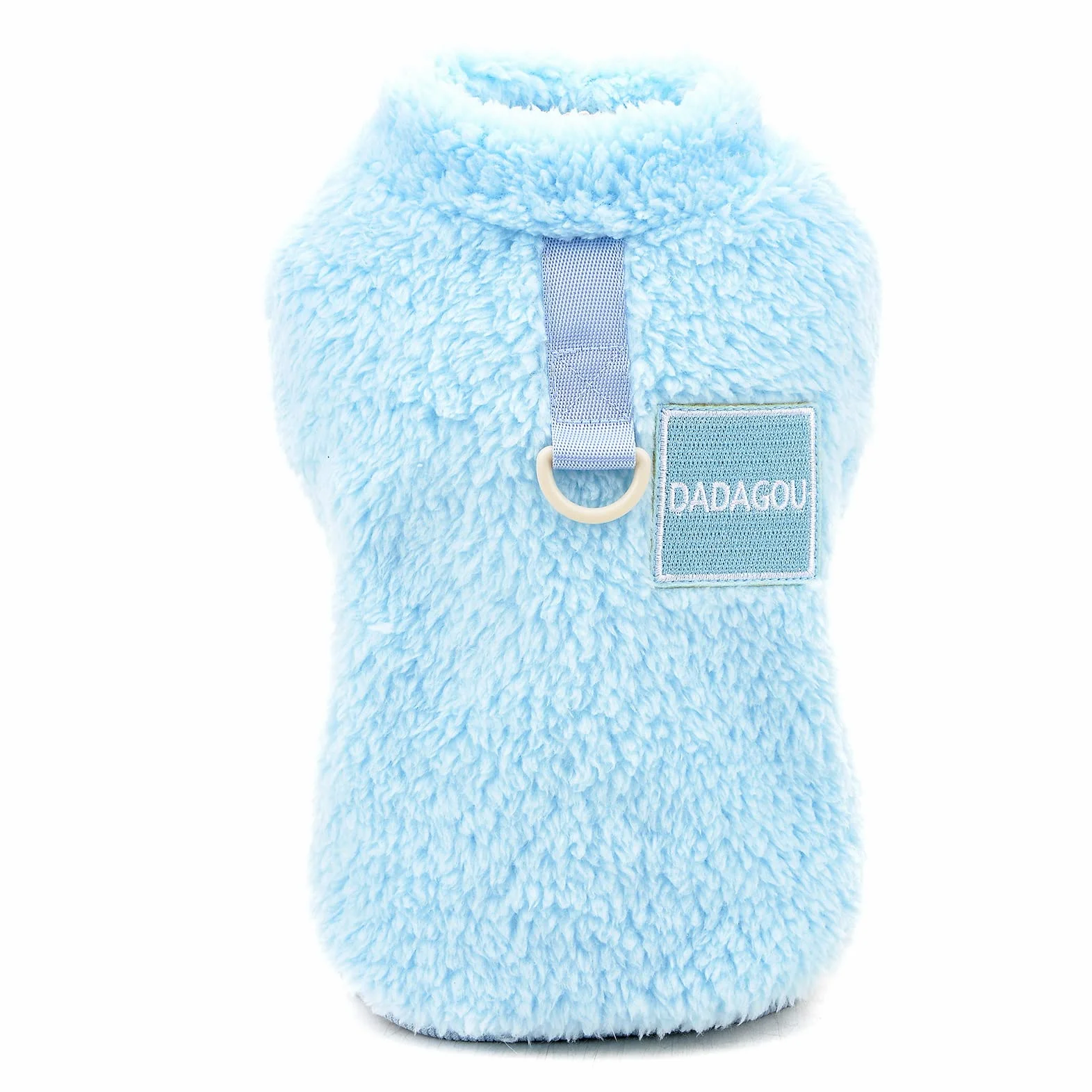 SMALLLEE_LUCKY_STORE Sweter polarowy typu sherpa kamizelka golf sweter z pierścieniem w kształcie litery D miękka bluza dla małych psów, kotów, szczeniaków, chłopców, dziewcząt, yorki, chihuahua,