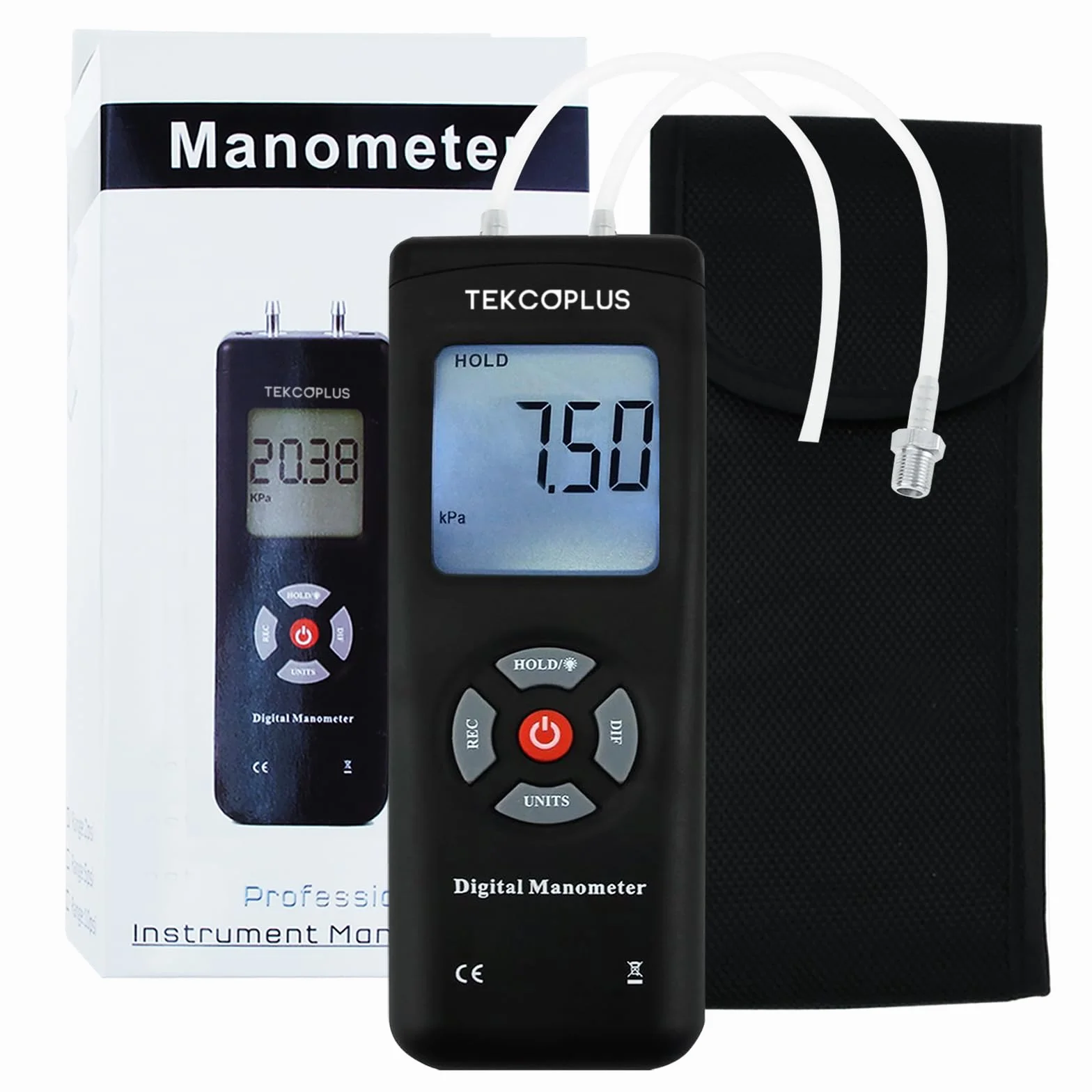 Cyfrowy manometr HVAC 13,78 kPa 2PSI 11 jednostek podświetlenie tester ciśnienia różnicowego