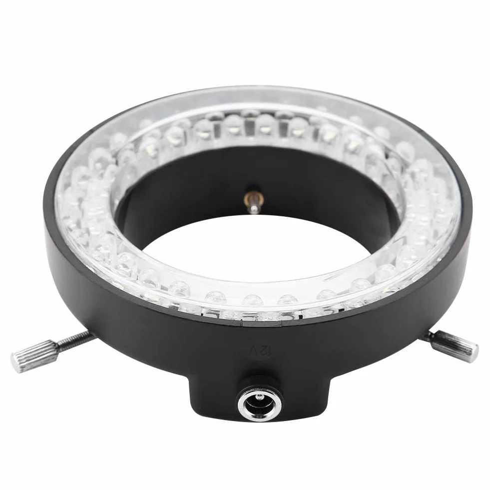 Mikroskop z oświetleniem LED, kamera mikroskopowa 3,5 W 56 diod LED do źródła światła, pierścieniowa z regulacją jasności 220 V, do mikroskopu stereo, biały (wtyczka UE)