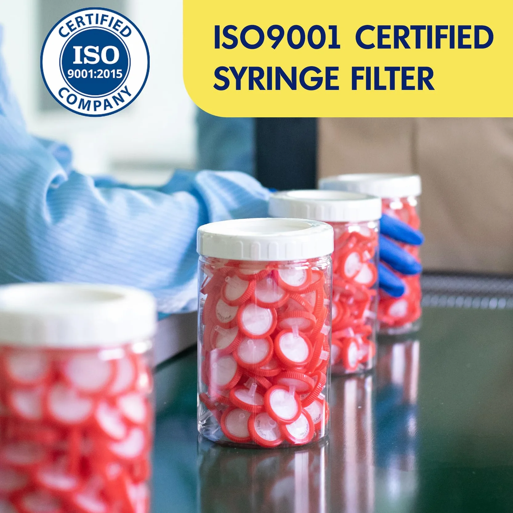 100 sztuk PTFE filtr strzykawkowy hydrofilowy 0,45 μm, średnica membrany 25 mm, filtr strzykawkowy z filtrem laboratoryjnym, HPLC i GC