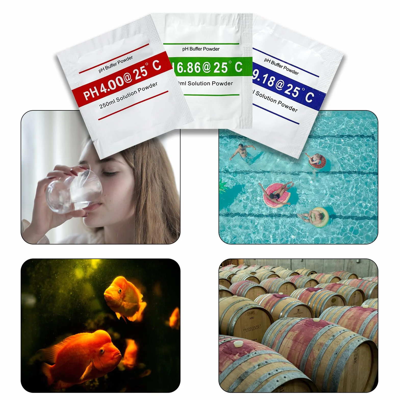 pH Metry Roztwór w proszku do kalibracji pH 4,01 6,86 9,18 15 sztuk