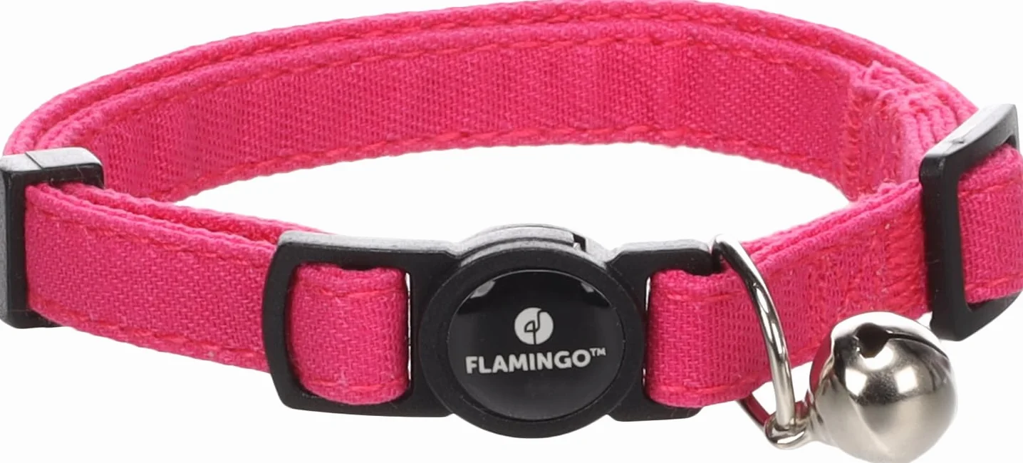 Flamingo Lomi Fuksja naszyjnik dla kota - rozmiar 20-35 cm x 10 mm x 2mm - regulowany, elegancki i wygodny - idealny dla abisyńskich, szkockich, bengalskich i syjamskich