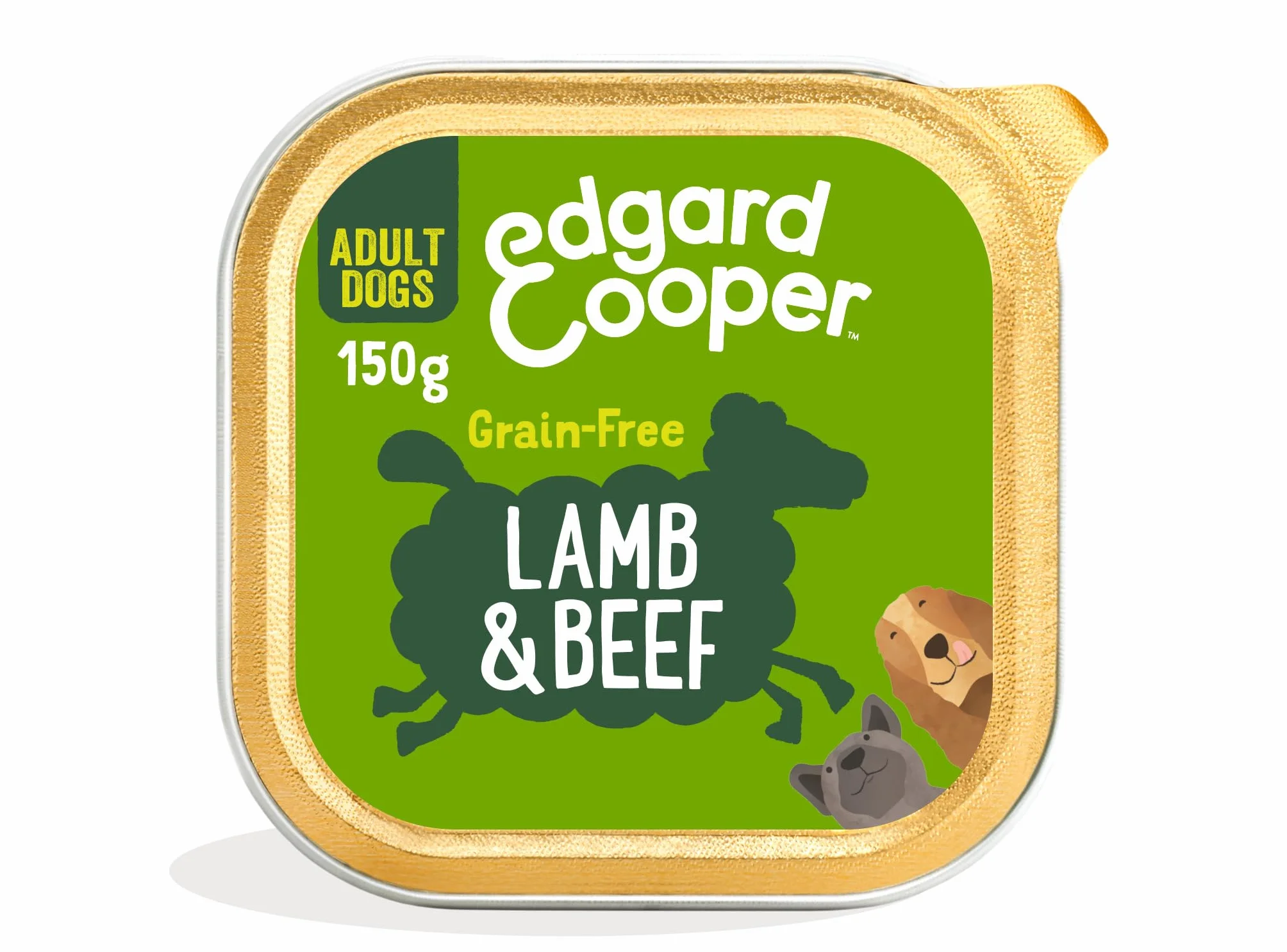 Edgard & Cooper mokra karma dla psów, dorosłych (jagnięcina/wołowina, 150 g x 11), wilgotne psy, świeże mięso i naturalne składniki, bez zbóż, hipoalergiczne, bez dodatku cukru