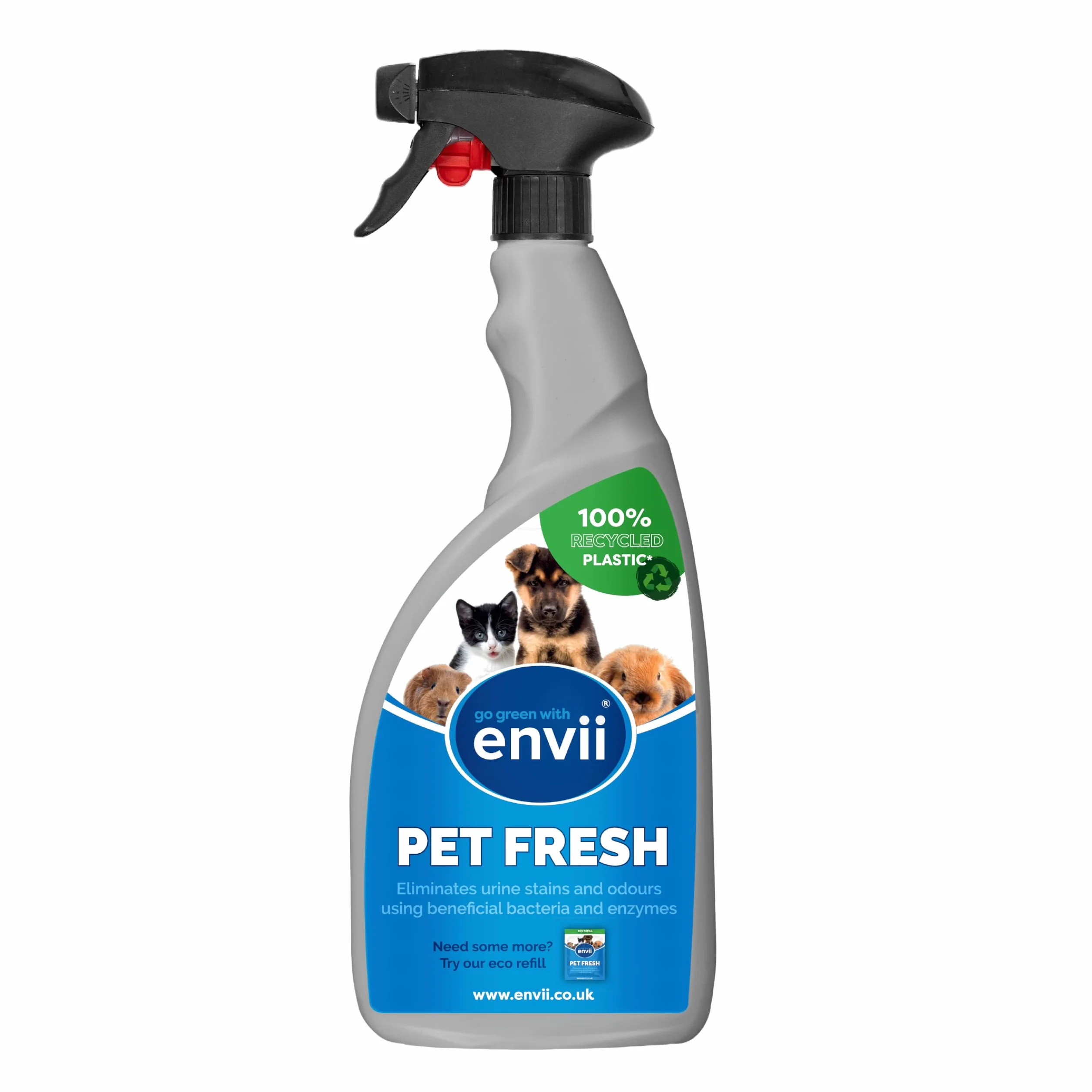 envii Pet Fresh – enzymatyczny preparat do usuwania zapachów moczu dla zwierząt domowych, neutralizator, plamy i inne przypadki dla zwierząt domowych (750ml)