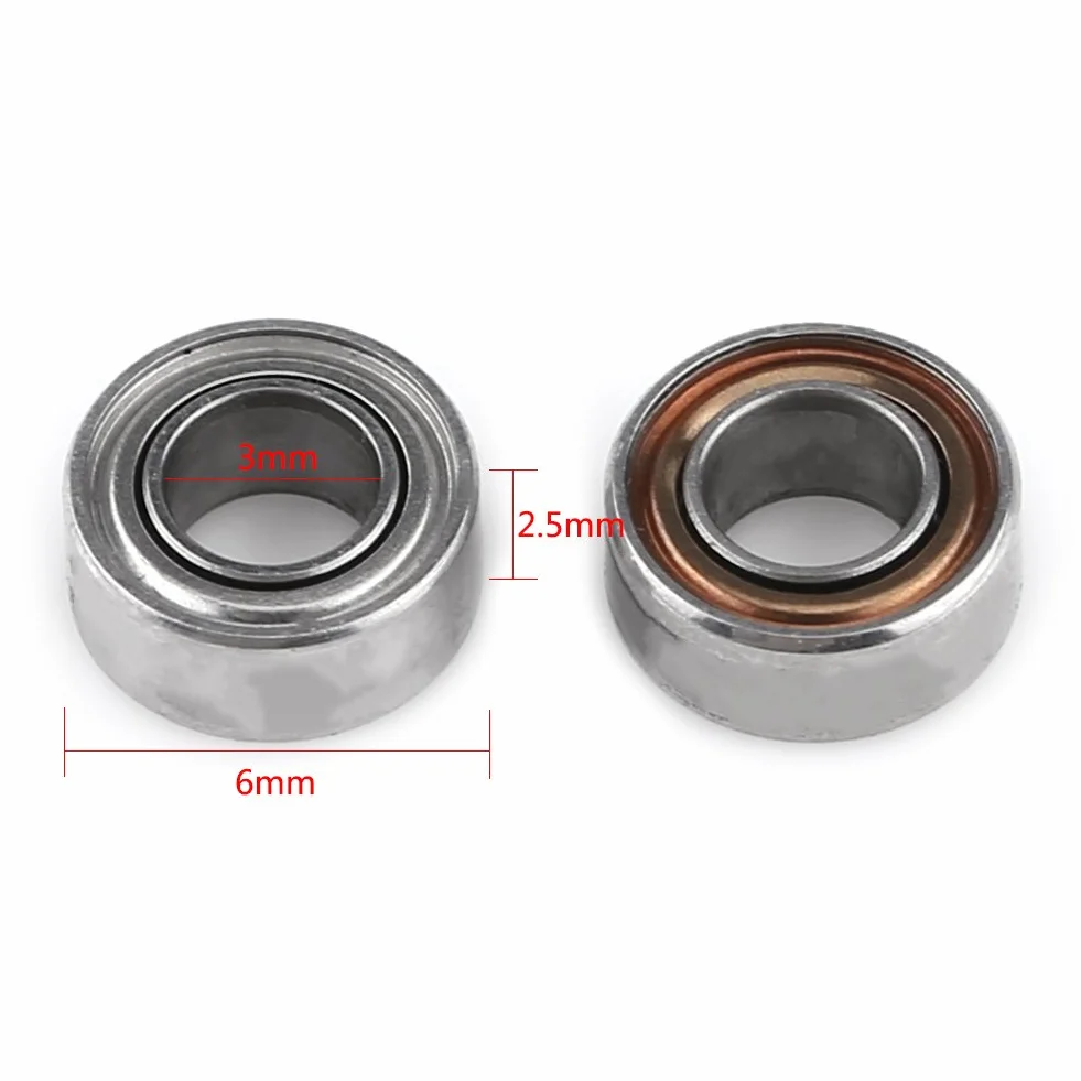 MR63ZZ Double Shielded Bearings Ball mini łożyska, miniaturowe łożyska kulkowe 3 x 6 x 2,5 mm, do drukarek, modelarstwa, 10 sztuk