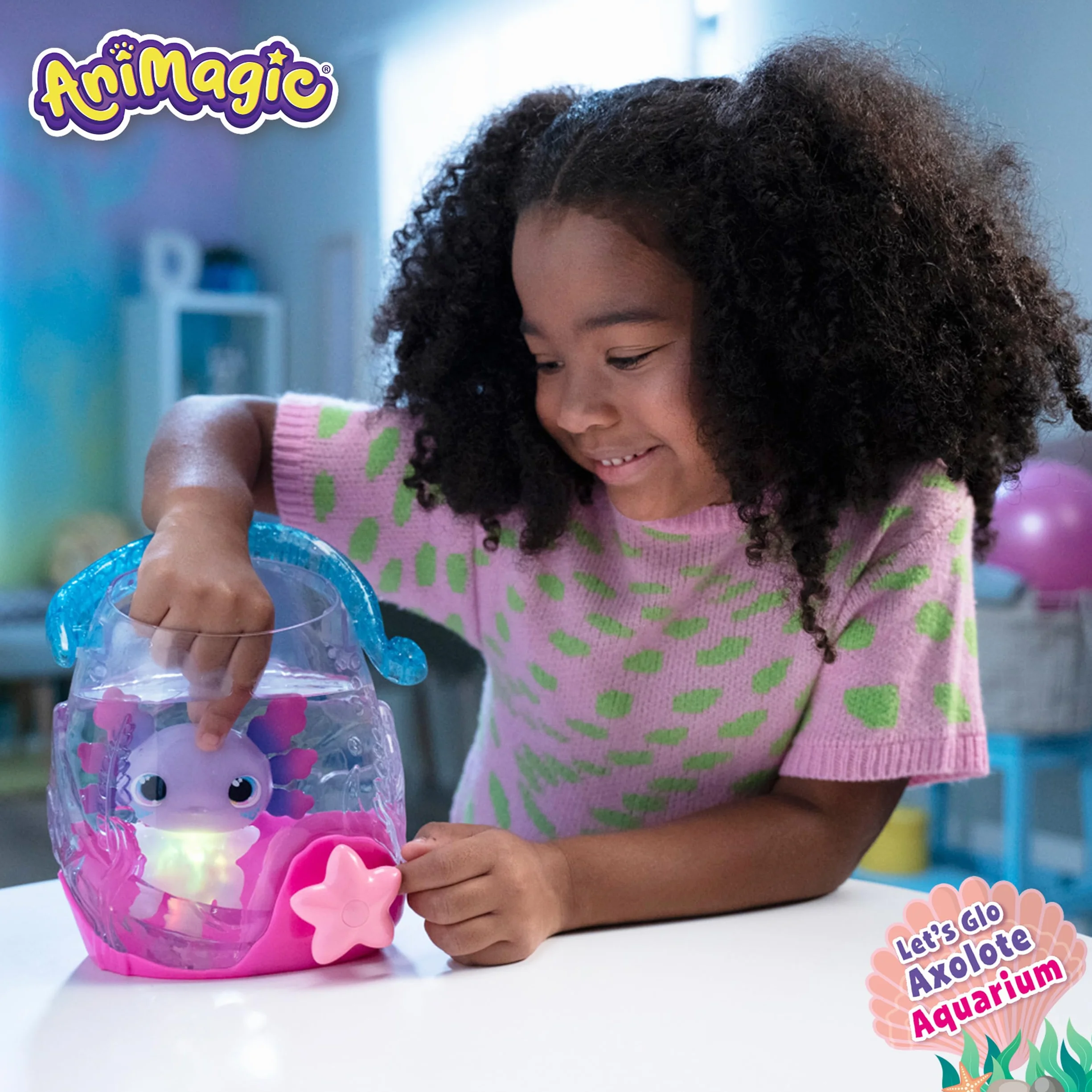 Animagic 932617 Let's Glo Axolotl Bubble Reef Twin Pack, Multi