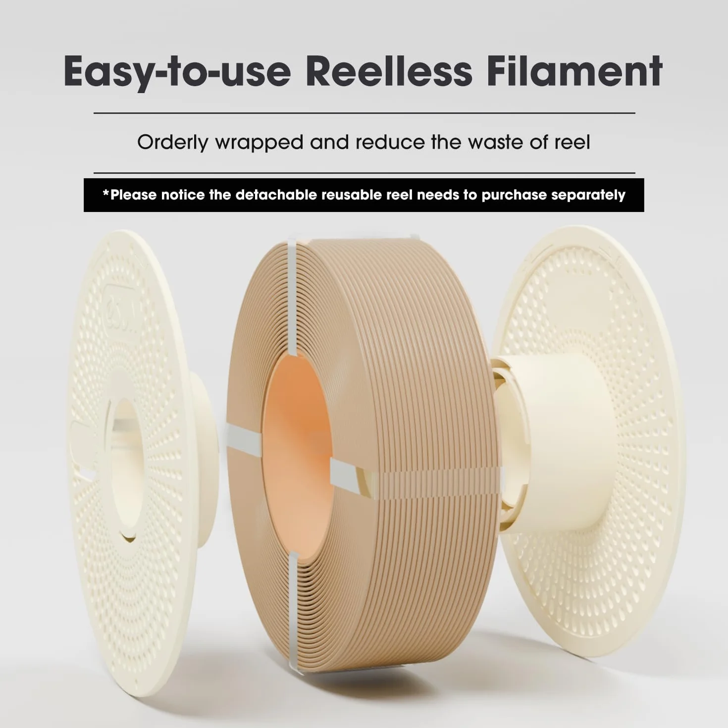 eSUN PLA+ Refill Filament 1.75mm, 1KG Szary, Bezszpulowy PLA Plus do Druku 3D