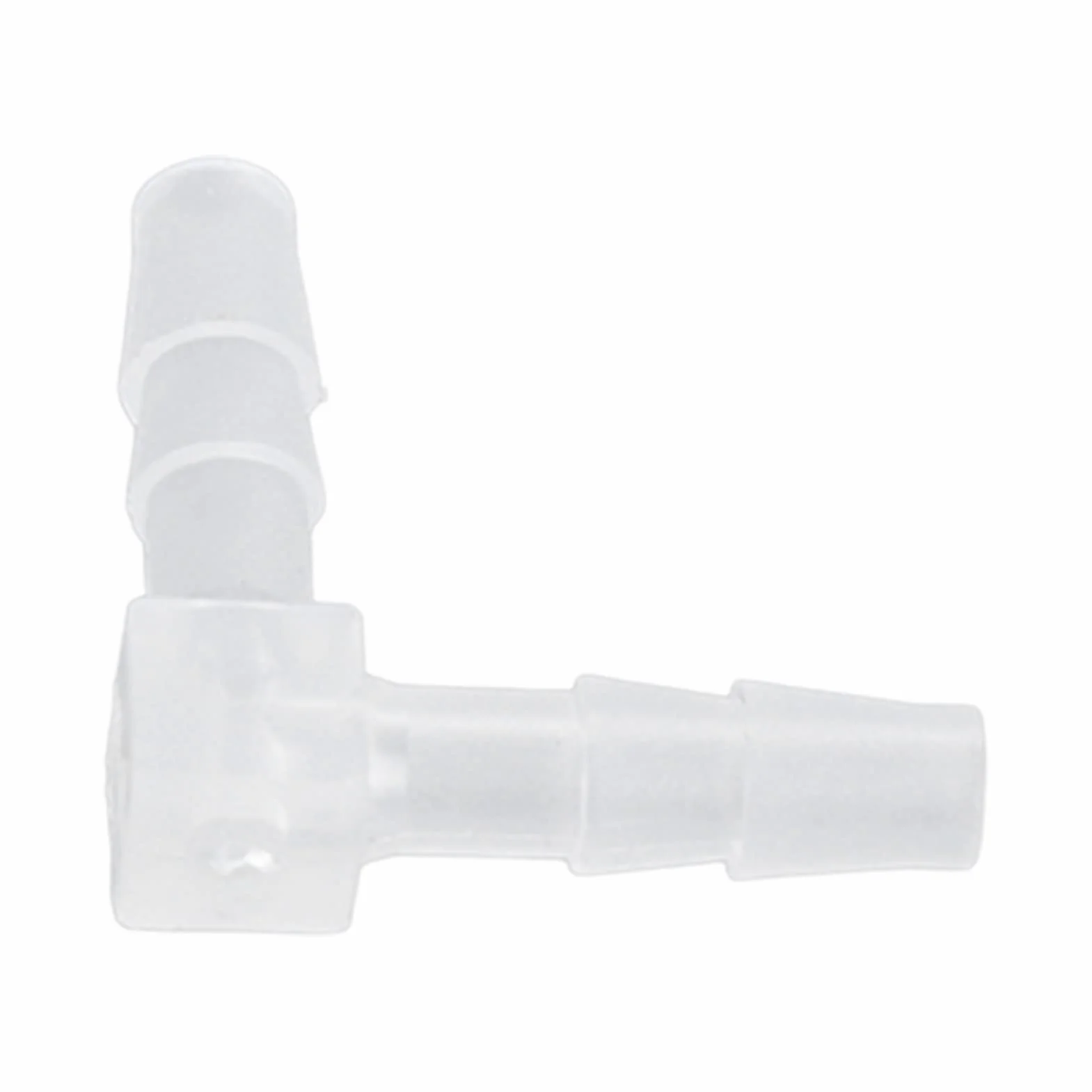10 Szt. Plastikowy Króciec do Węża 90 Stopni Kolanko L, Równe Złącze Kolczaste Splicer Adapter Union Adapter(4mm)
