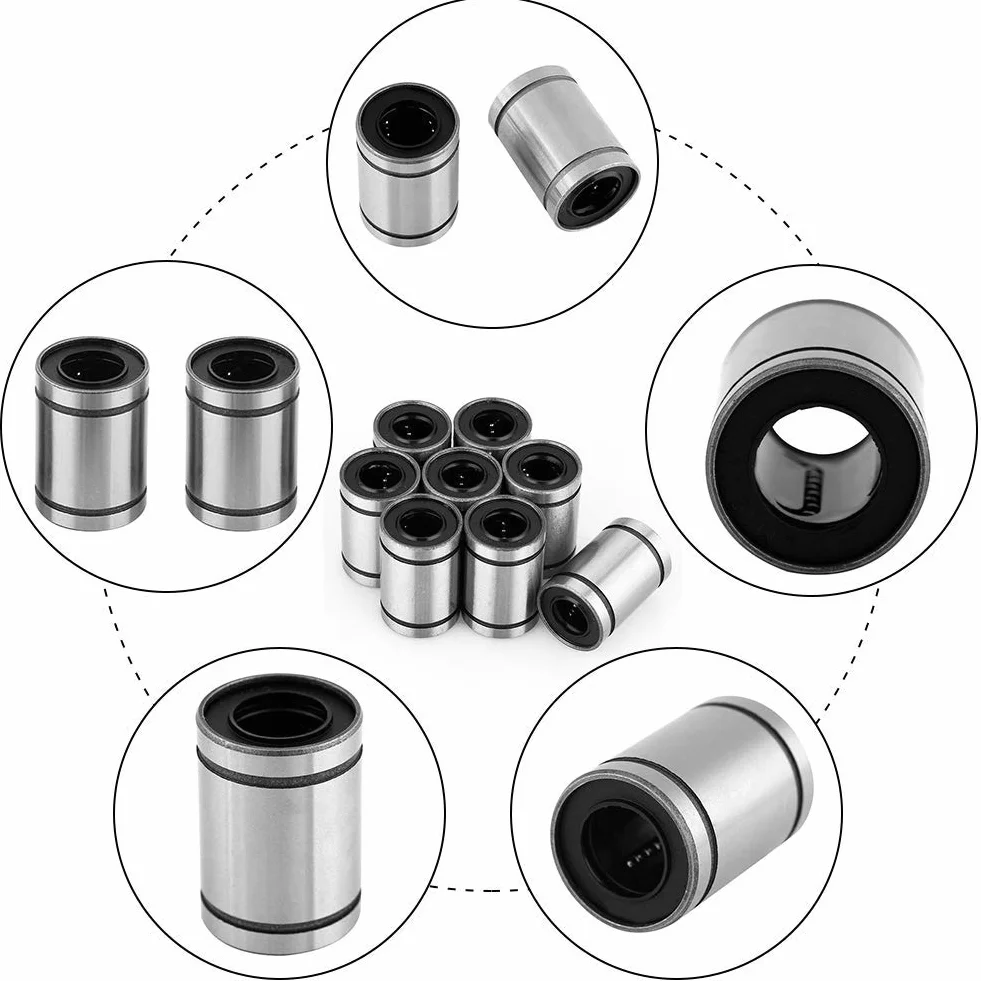 8 szt. LM6UU łożysko kulkowe liniowe łożysko kulkowe łożyska stalowe łożyska miniaturowe 6 mm małe łożysko do drukarki 3D części CNC