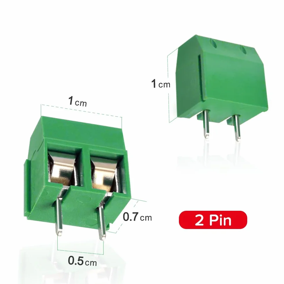 YIXISI 110 Sztuk Zestaw Uniwersalnej Płytki Drukowanej, 2-Pinowe Złącze Śrubowe do Montażu na Płytce Drukowanej 5mm dla Arduino