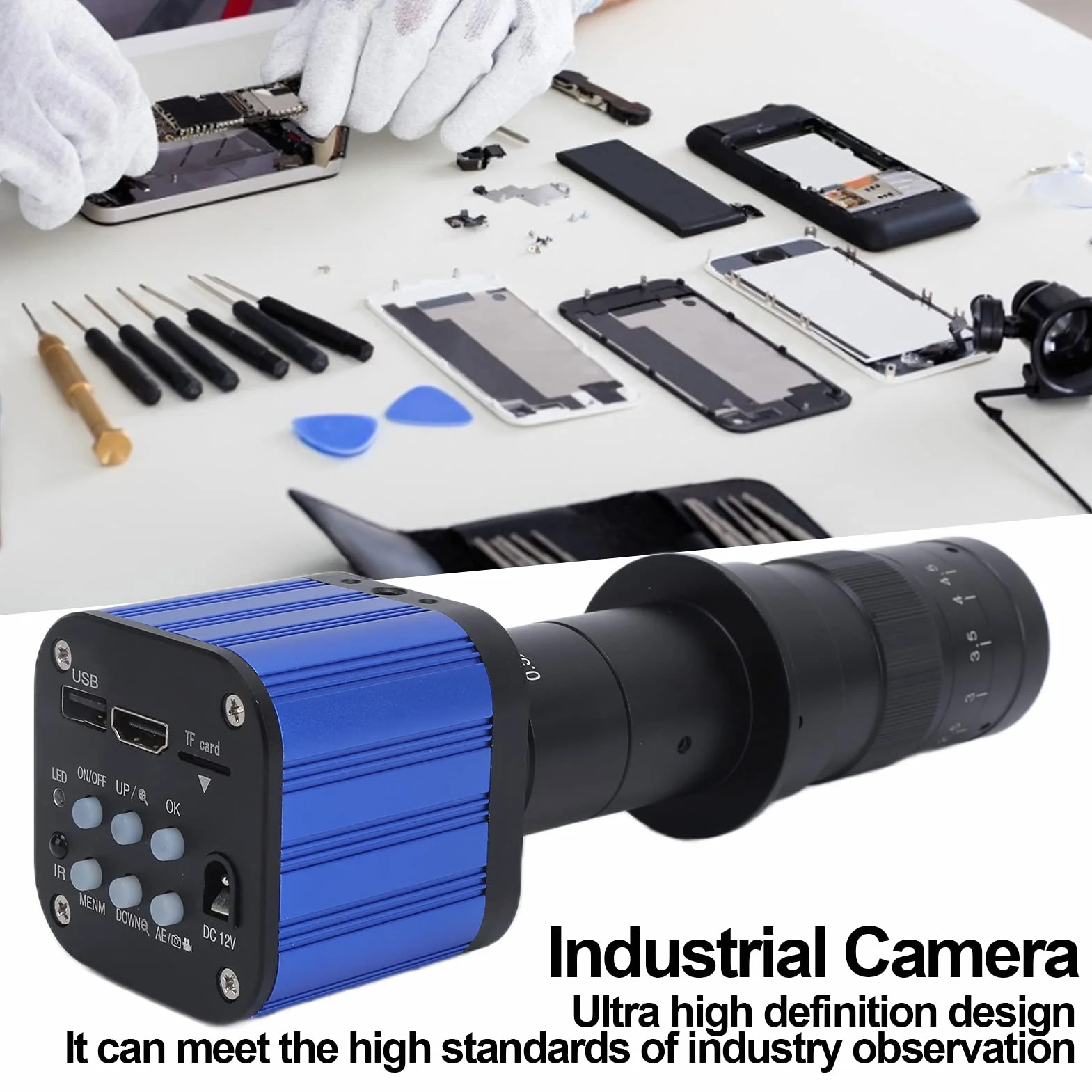 Kamera mikroskopowa C-Mount USB HDMI 4K 180x 110-240V