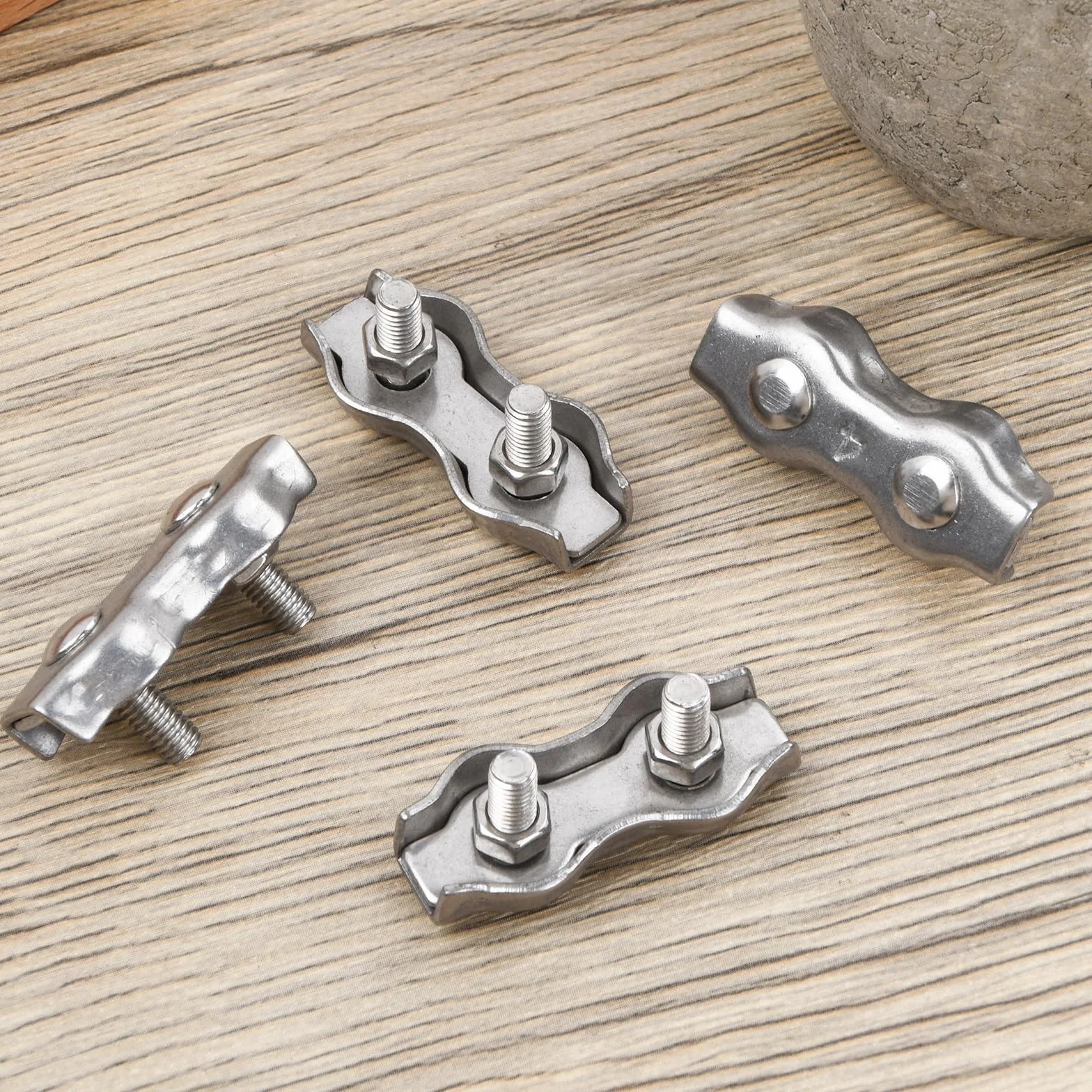 Zacisk linowy Duplex M4 ze stali nierdzewnej 304, 10 sztuk, do liny 4 mm